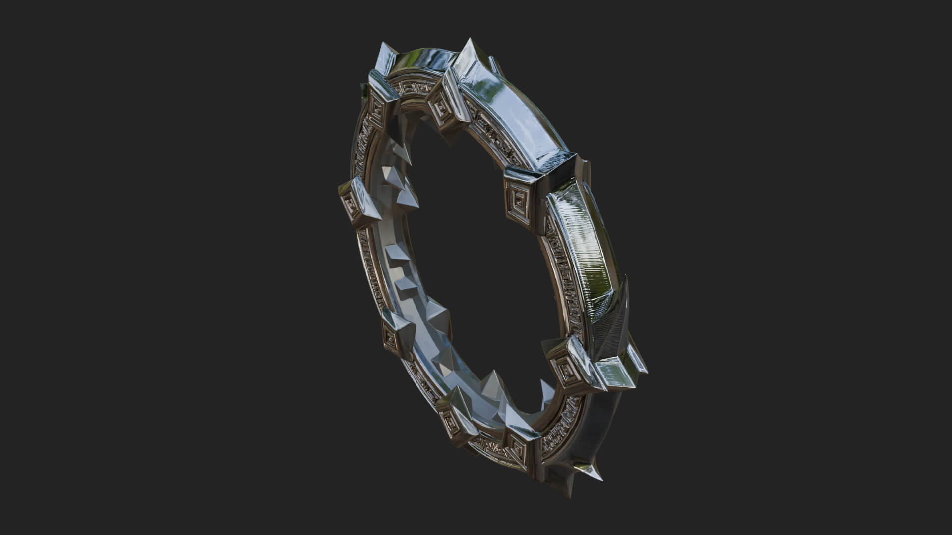 Spiked Ring Blade Model Design 1 3D Print Model 3D Model