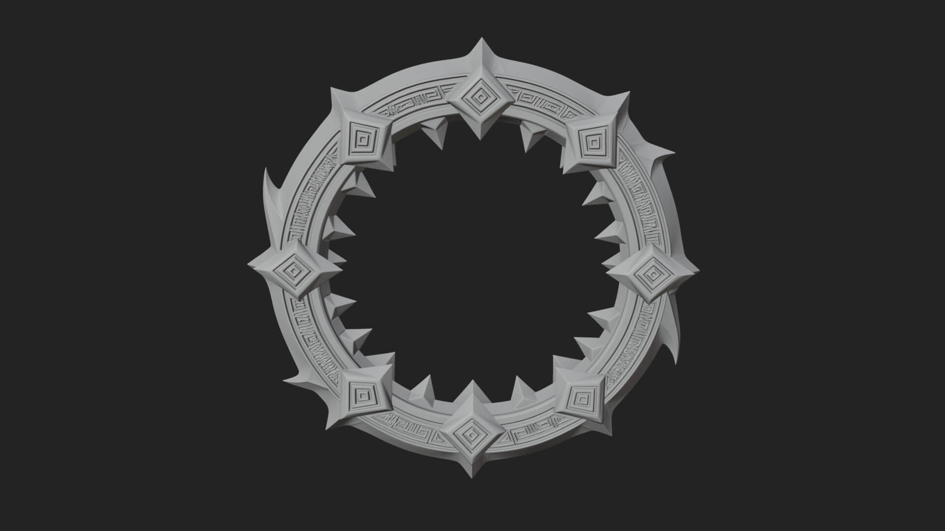 Spiked Ring Blade Model Design 1 3D Print Model 3D Model