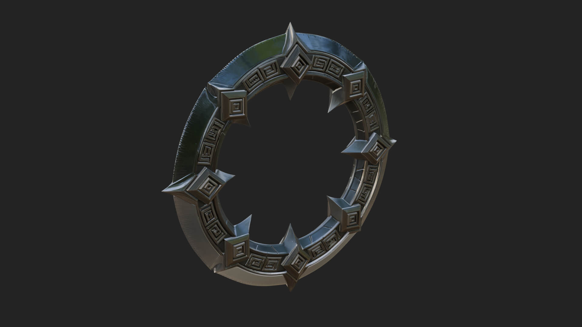 Spiked Ring Blade Model Design 2 3D Print Model 3D Model