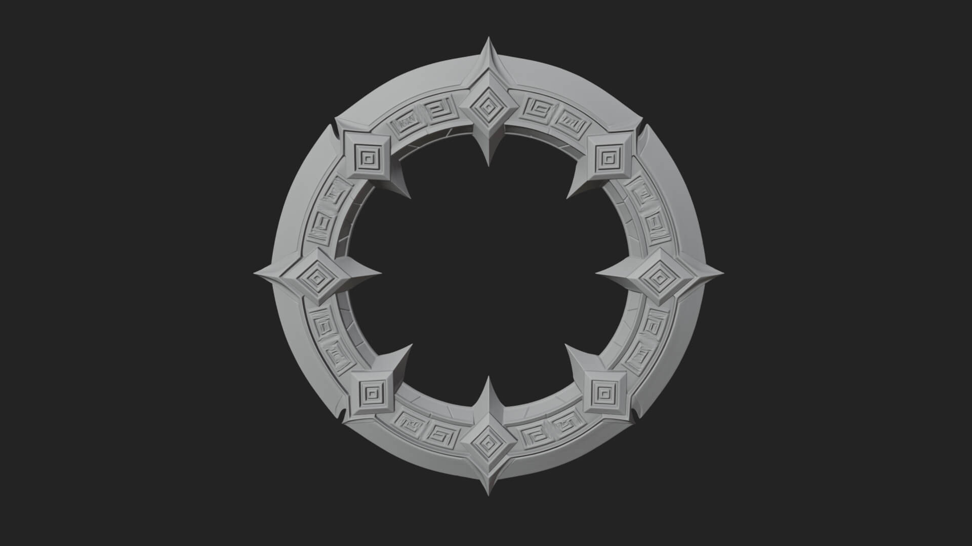 Spiked Ring Blade Model Design 2 3D Print Model 3D Model