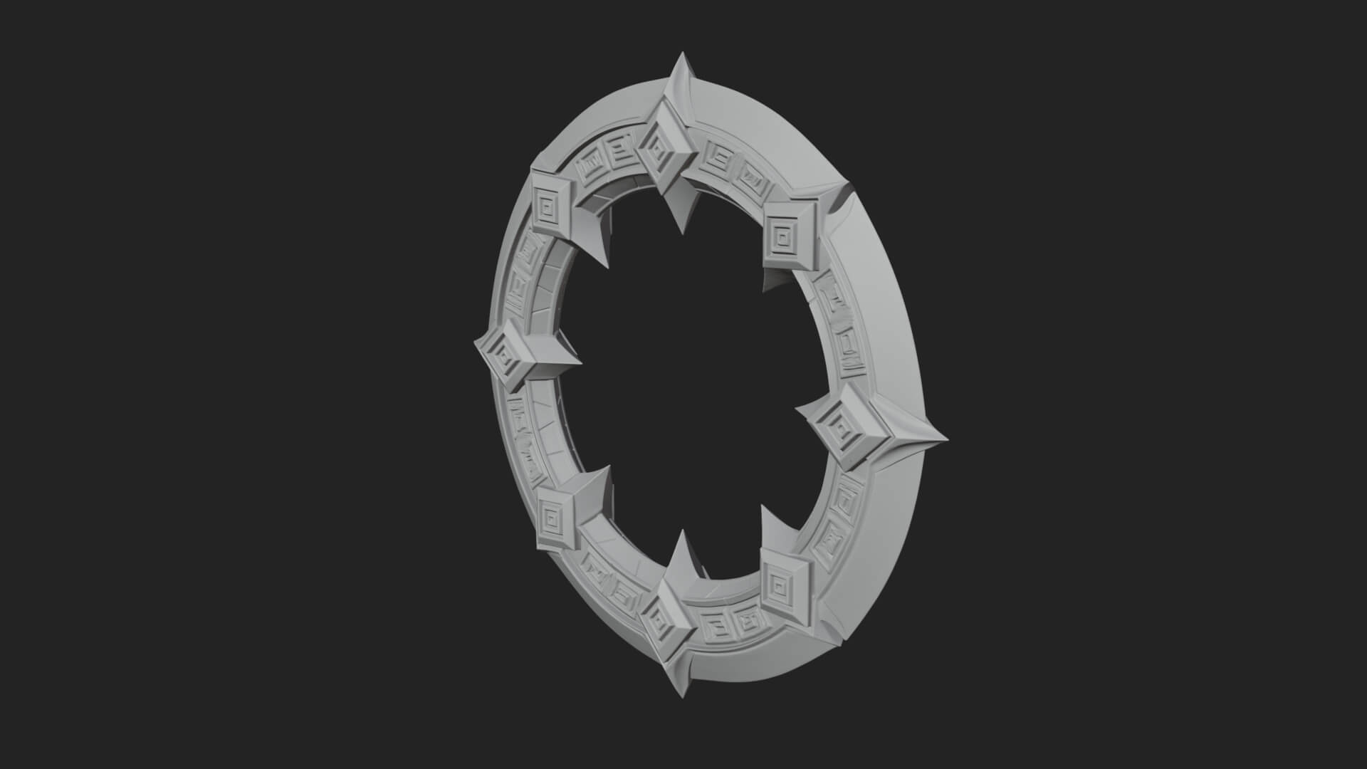 Spiked Ring Blade Model Design 2 3D Print Model 3D Model