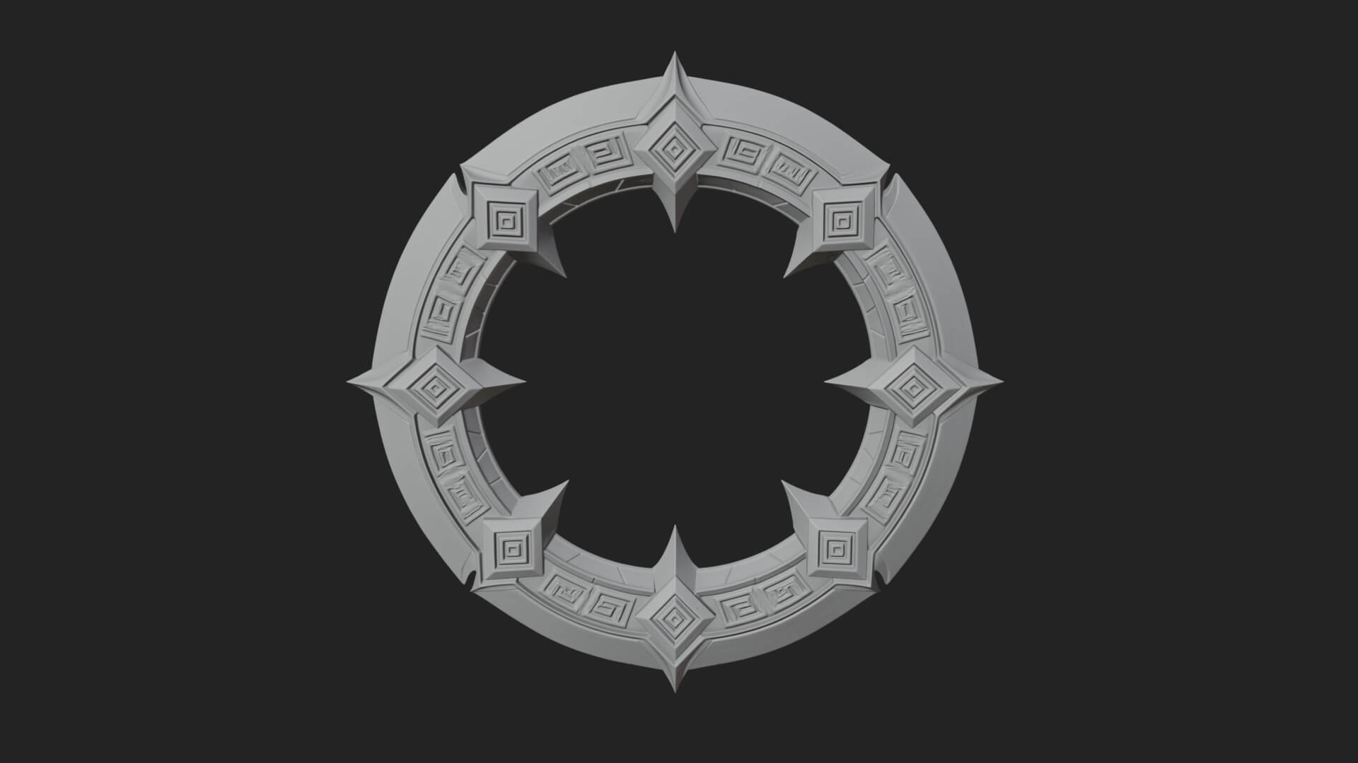 Spiked Ring Blade Model Design 2 3D Print Model 3D Model