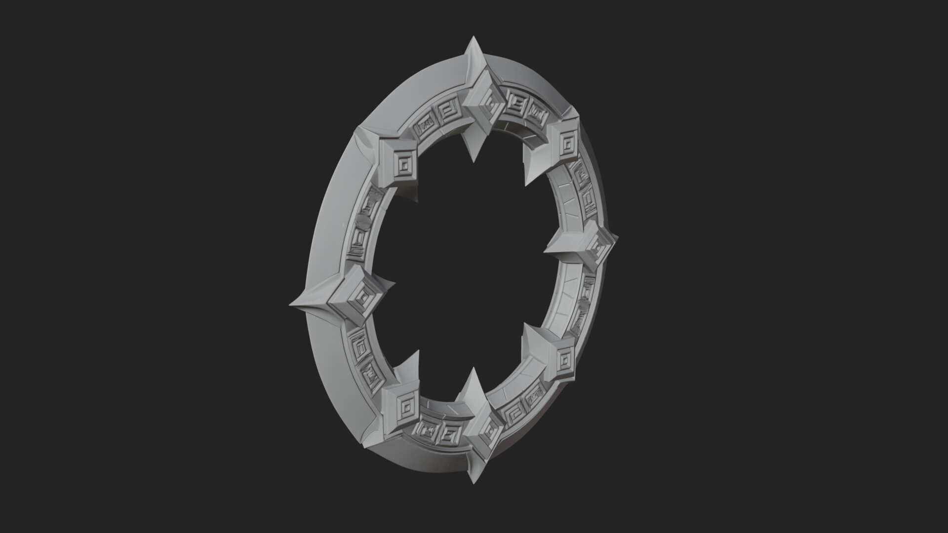 Spiked Ring Blade Model Design 2 3D Print Model 3D Model