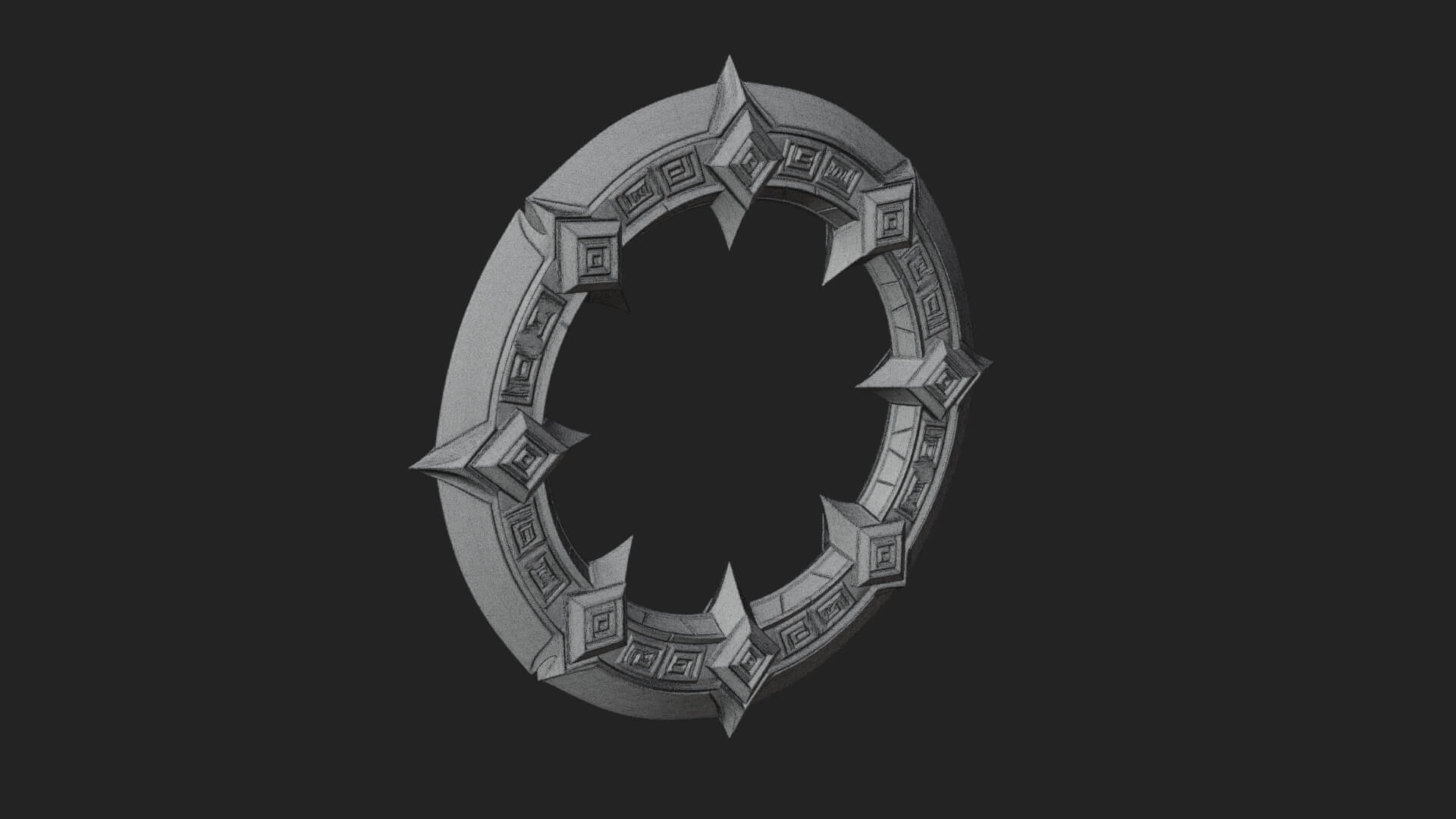 Spiked Ring Blade Model Design 2 3D Print Model 3D Model