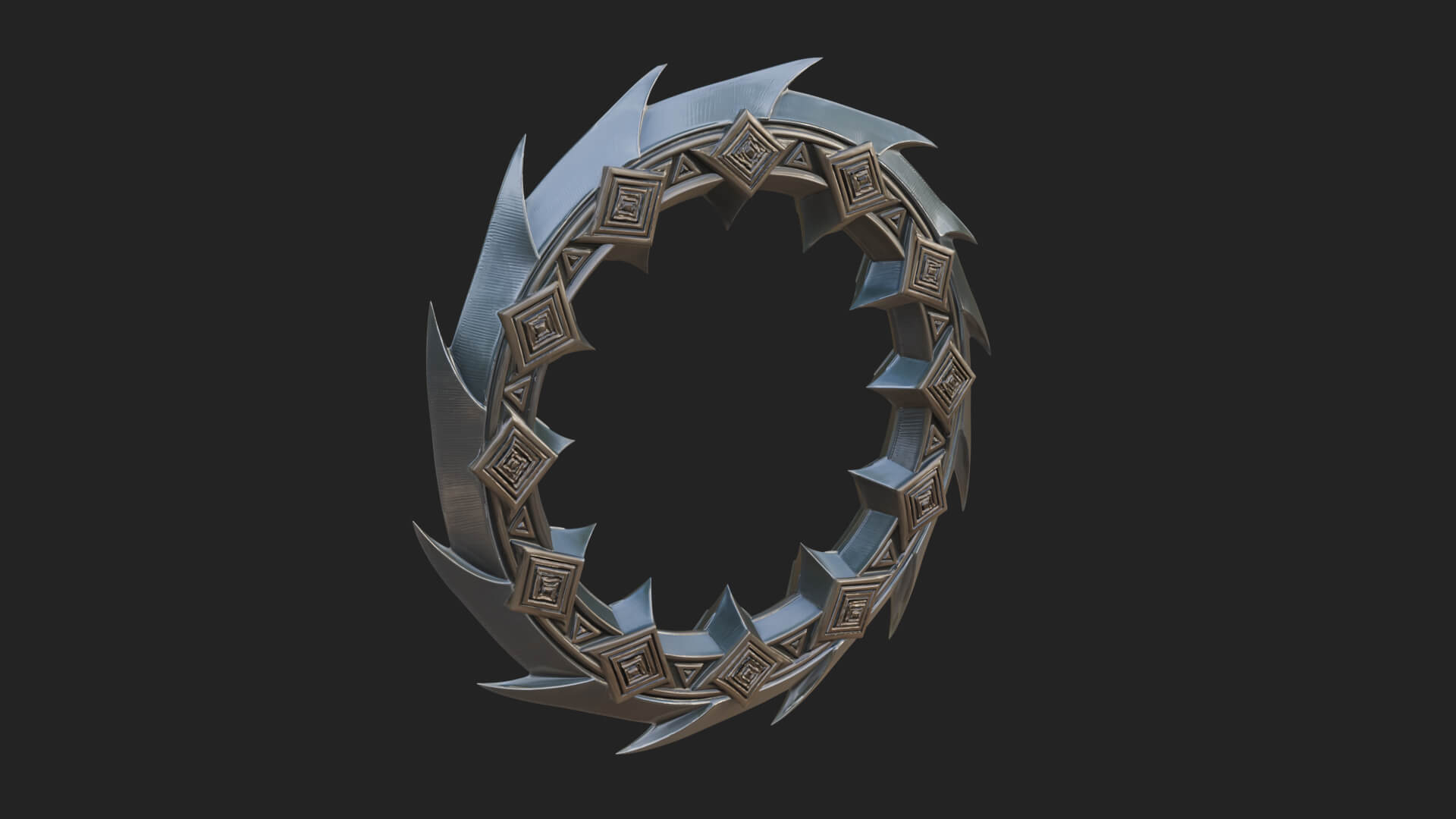 Spiked Ring Blade Model Design 3 3D Print Model 3D Model