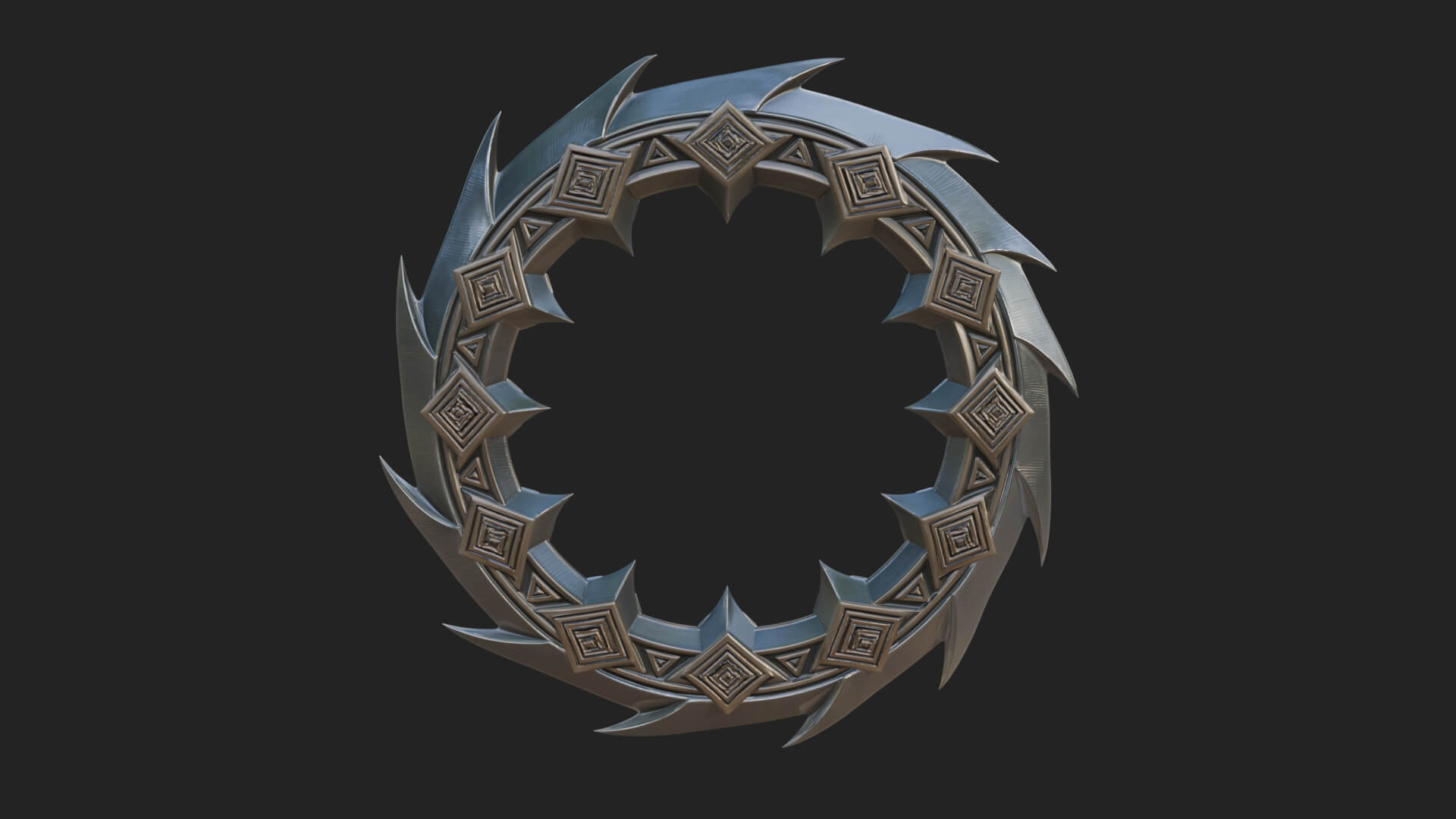 Spiked Ring Blade Model Design 3 3D Print Model 3D Model
