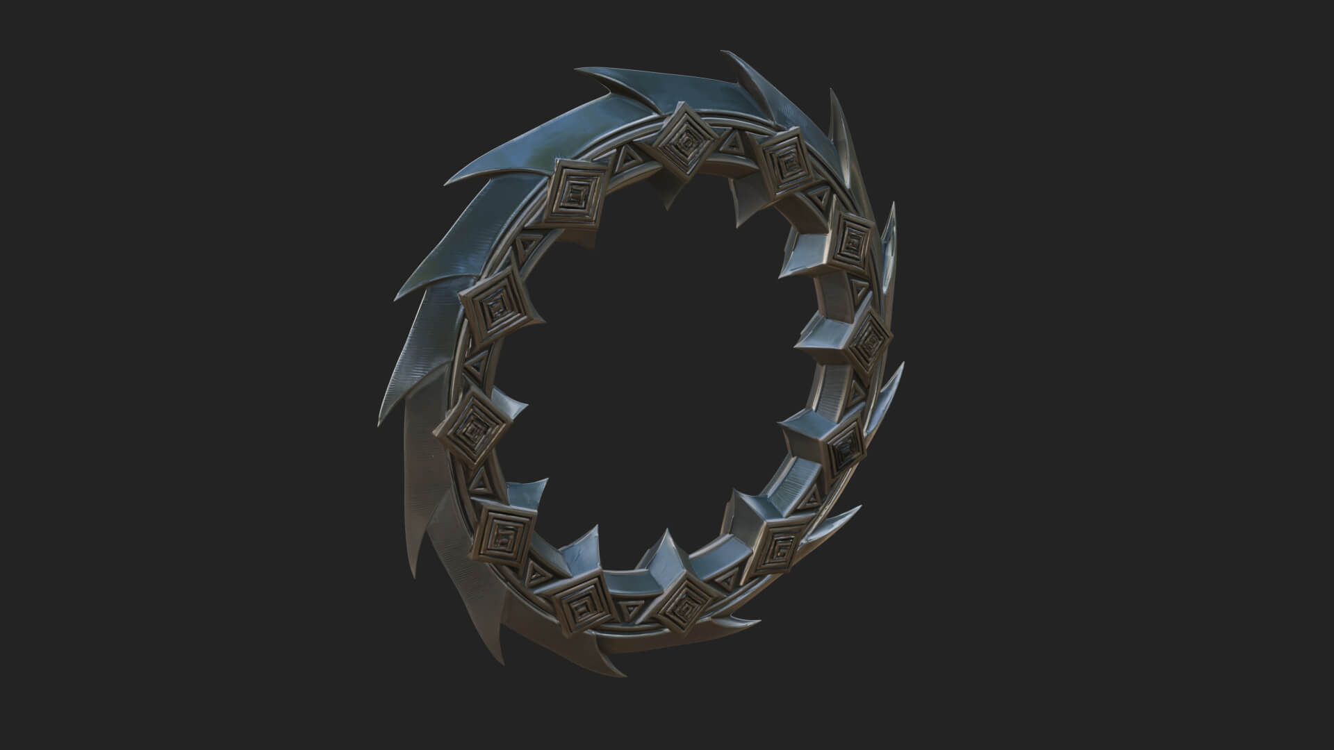 Spiked Ring Blade Model Design 3 3D Print Model 3D Model