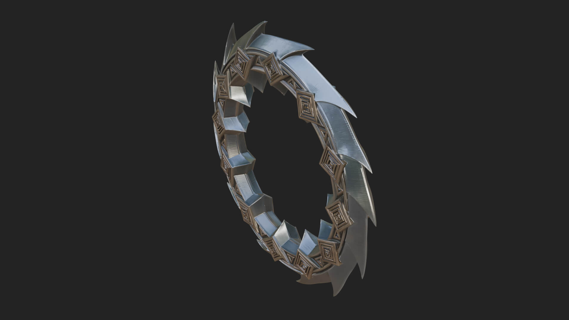 Spiked Ring Blade Model Design 3 3D Print Model 3D Model