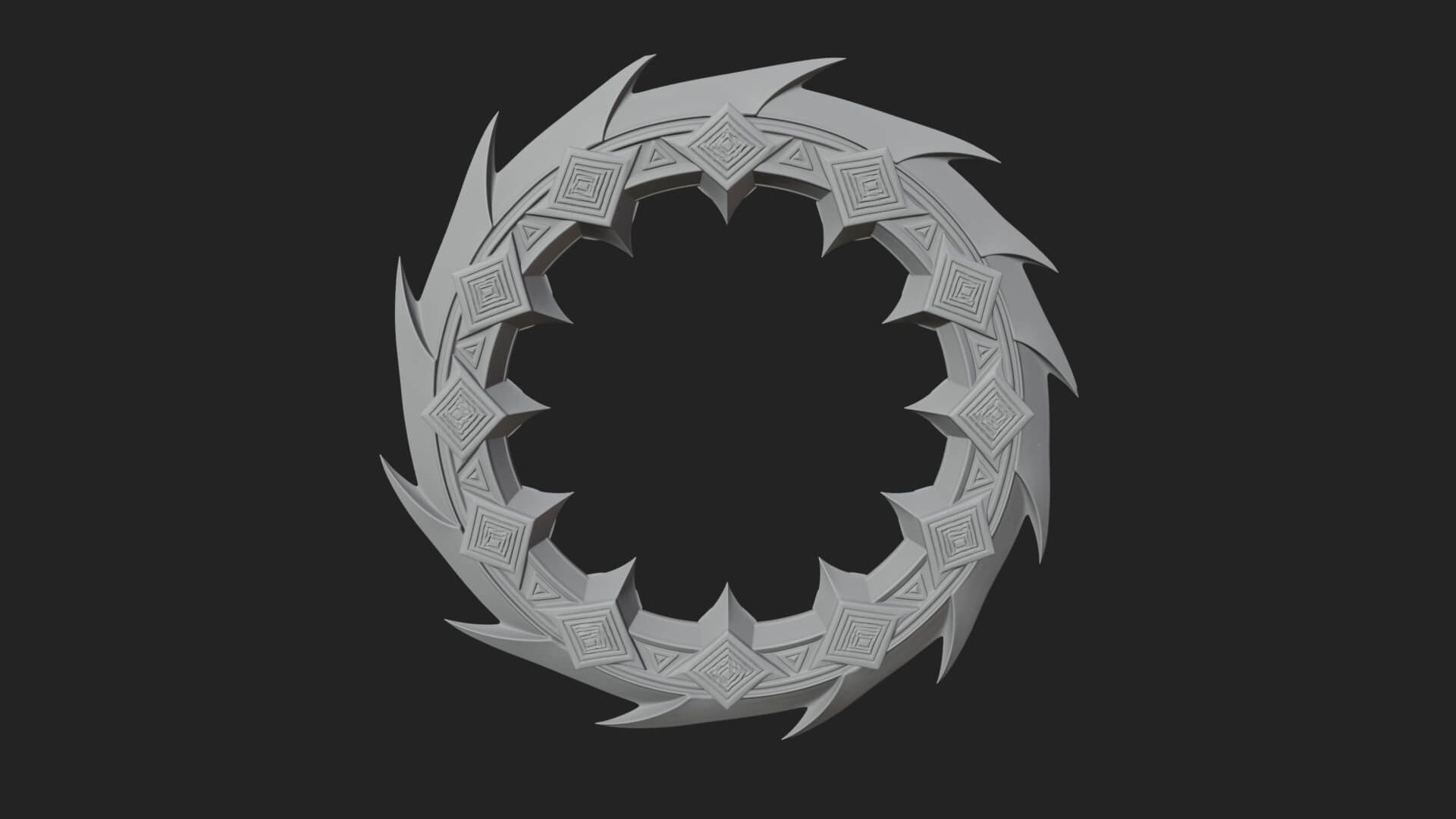 Spiked Ring Blade Model Design 3 3D Print Model 3D Model