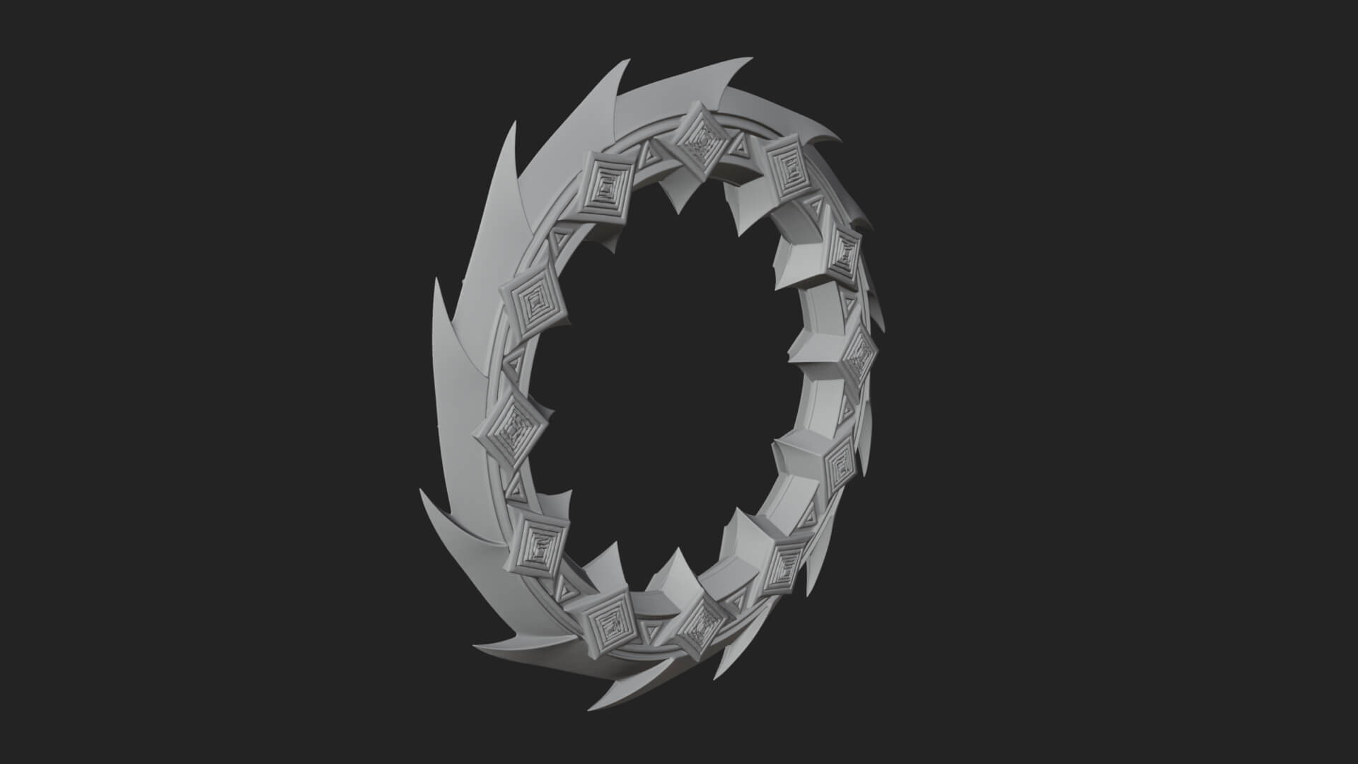 Spiked Ring Blade Model Design 3 3D Print Model 3D Model