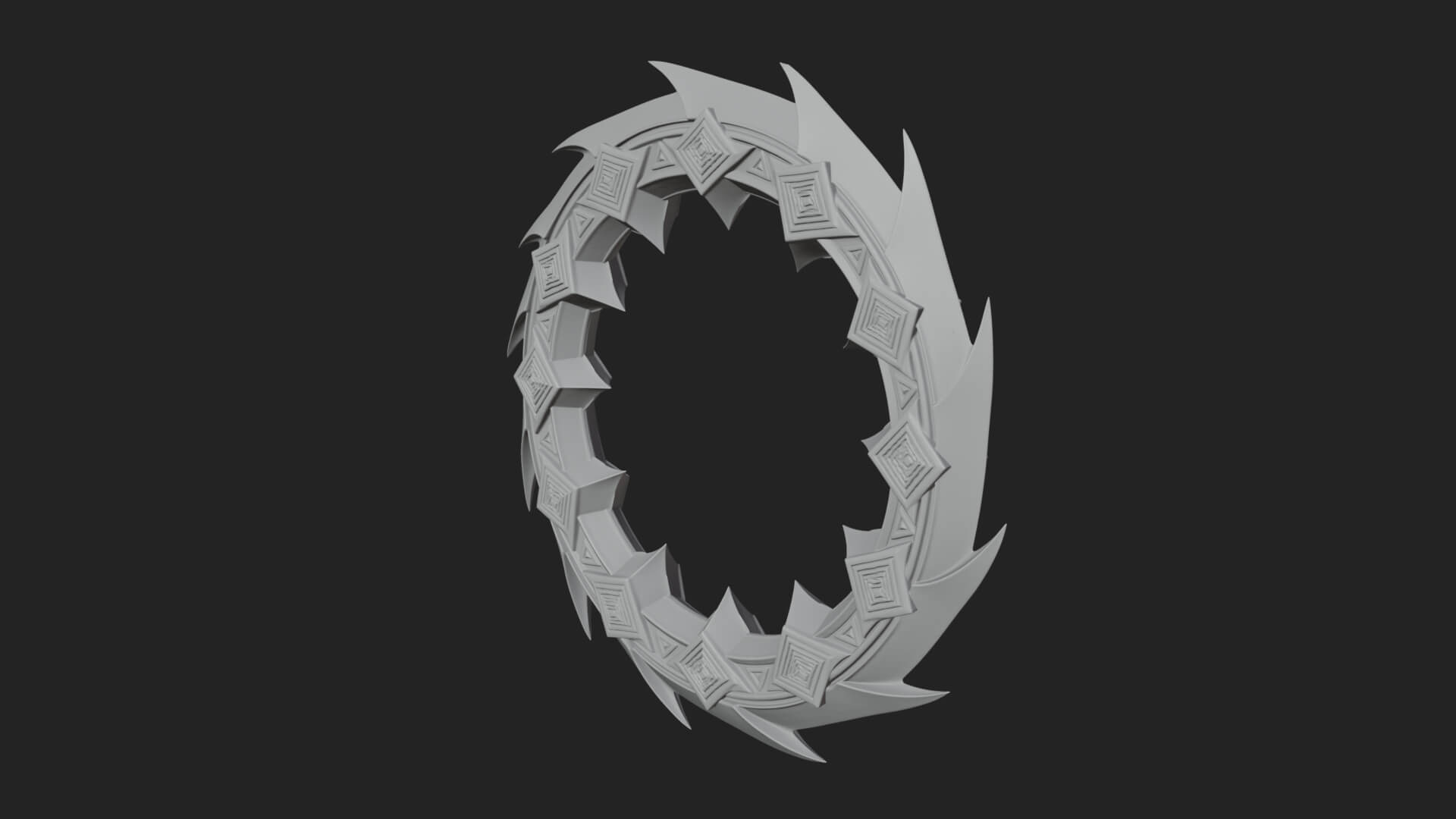 Spiked Ring Blade Model Design 3 3D Print Model 3D Model