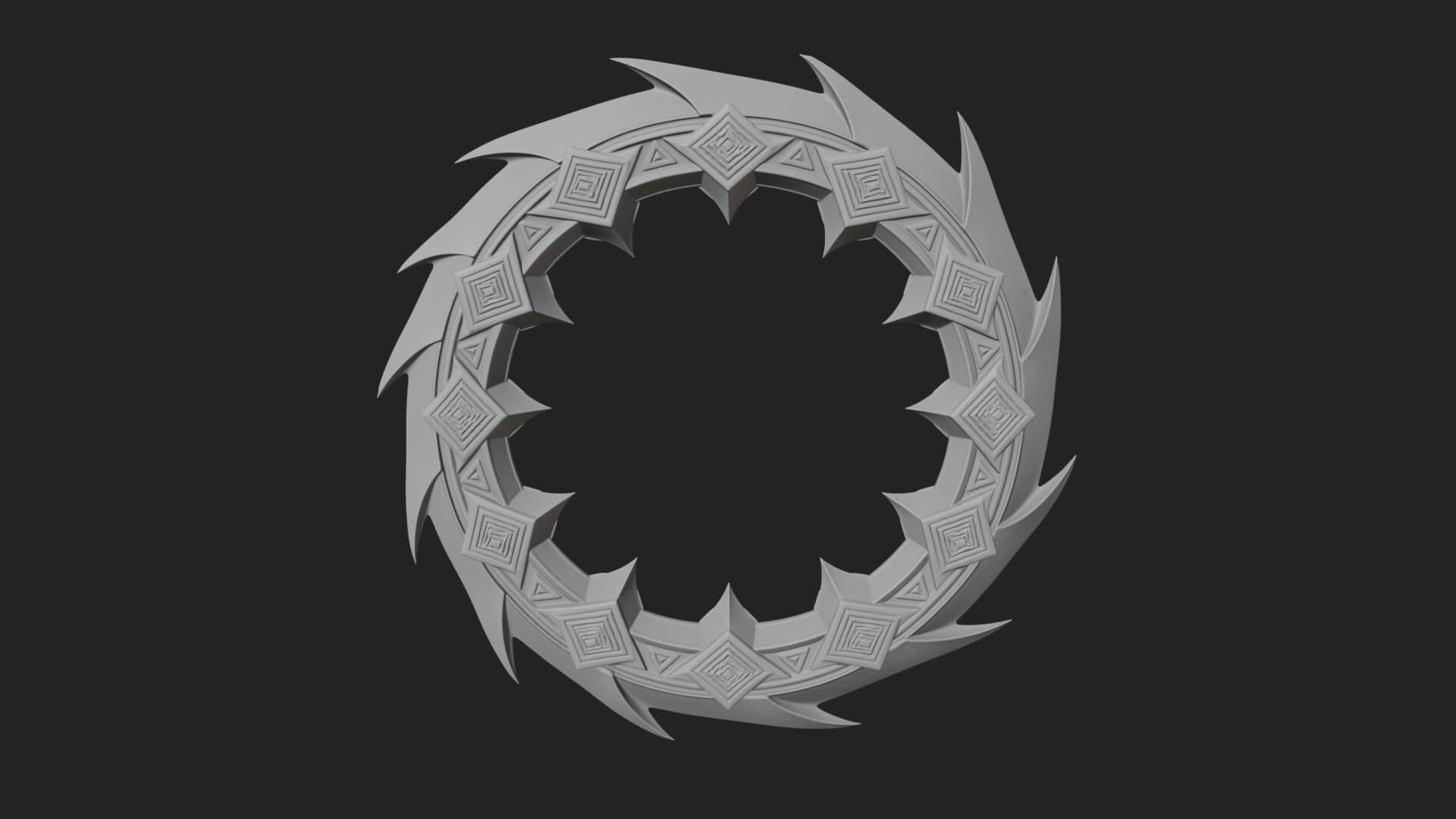 Spiked Ring Blade Model Design 3 3D Print Model 3D Model