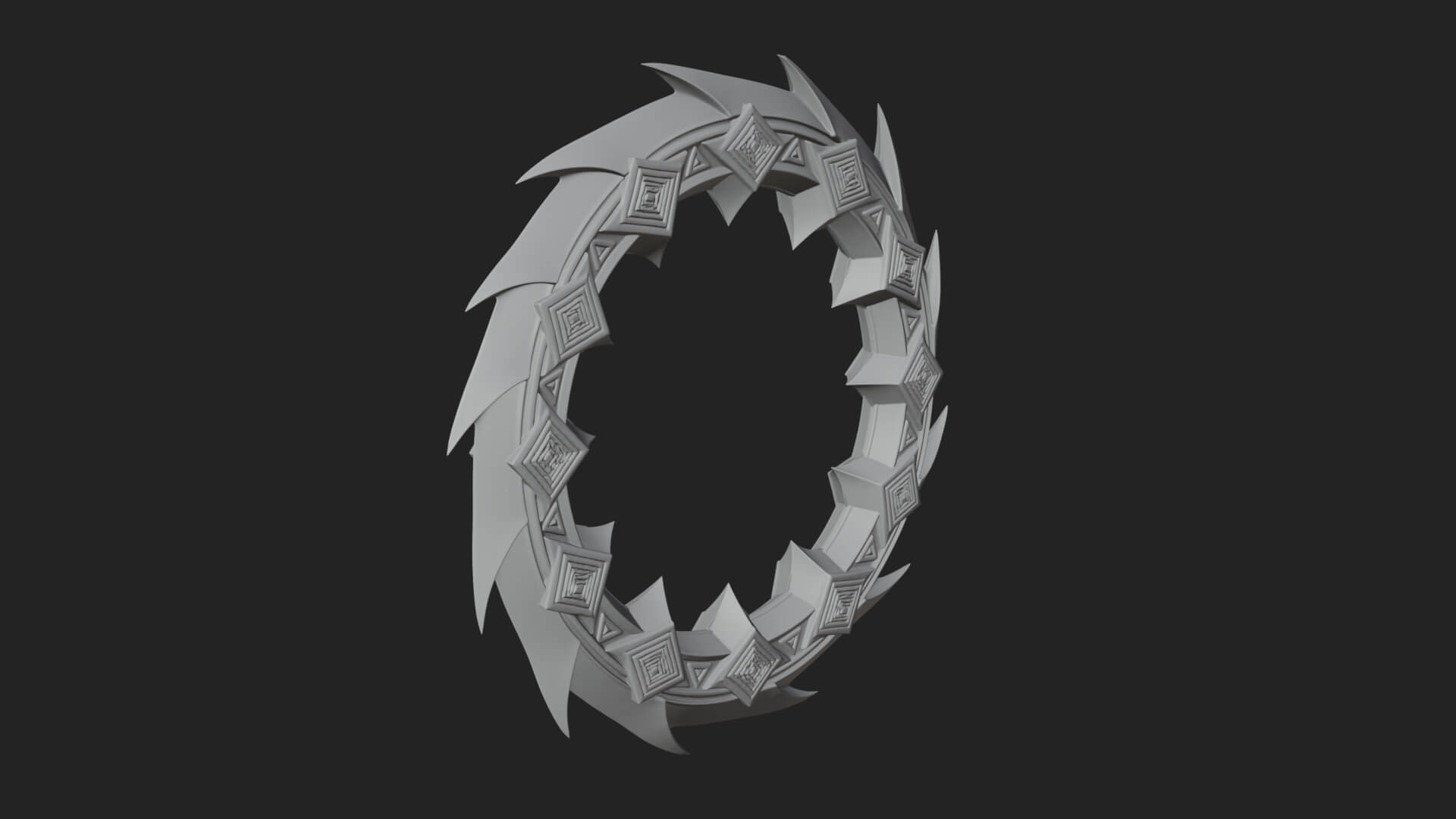 Spiked Ring Blade Model Design 3 3D Print Model 3D Model