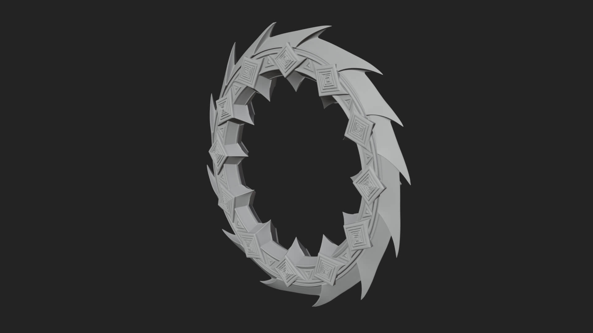 Spiked Ring Blade Model Design 3 3D Print Model 3D Model