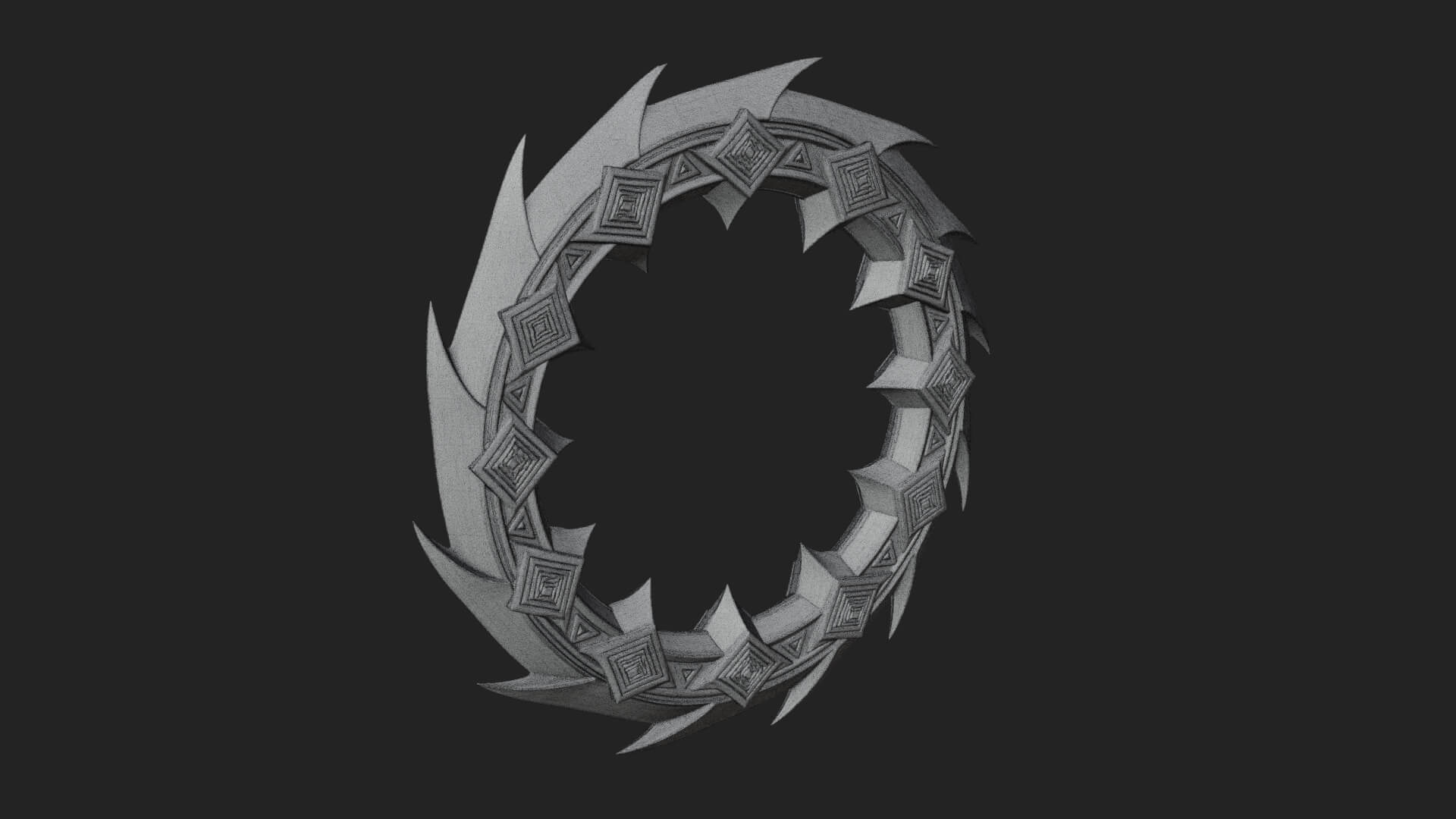 Spiked Ring Blade Model Design 3 3D Print Model 3D Model