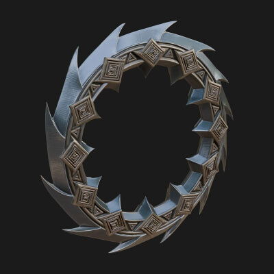 Spiked Ring Blade Model Design 3 3D Print Model