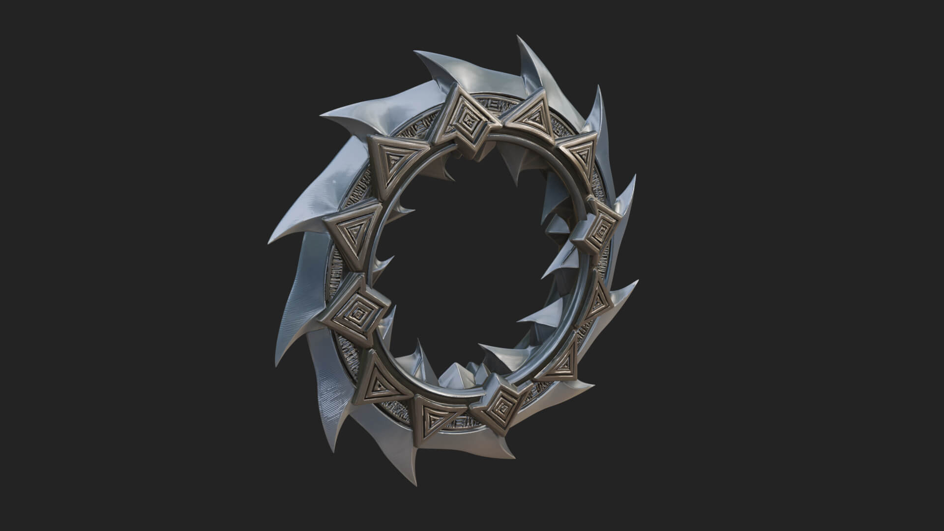Spiked Ring Blade Model Design 4 3D Print Model 3D Model