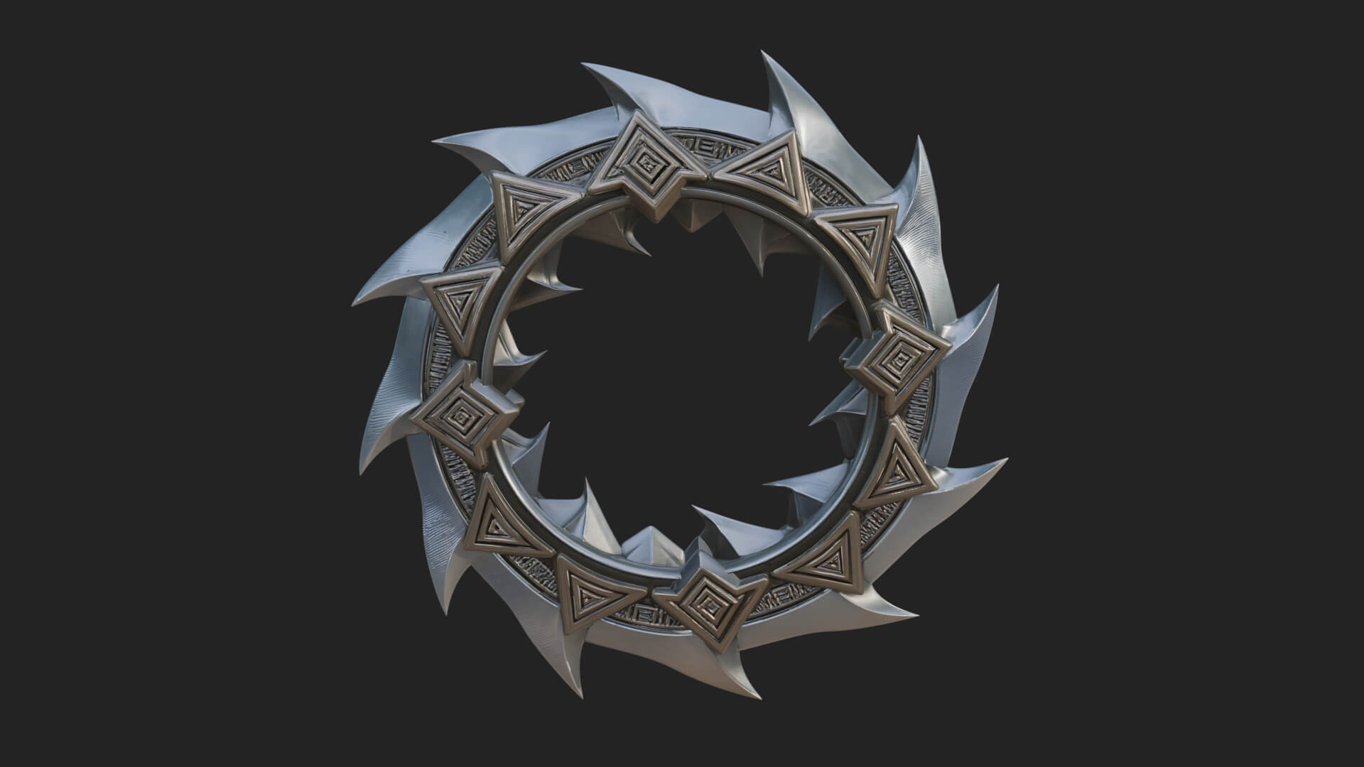 Spiked Ring Blade Model Design 4 3D Print Model 3D Model
