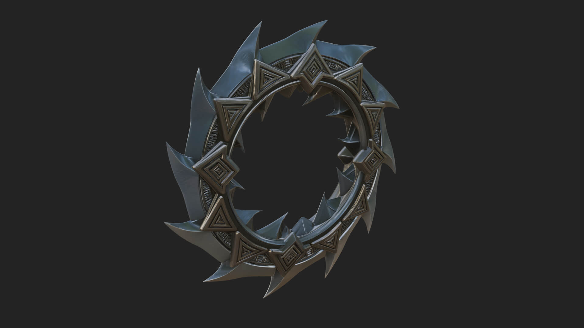 Spiked Ring Blade Model Design 4 3D Print Model 3D Model