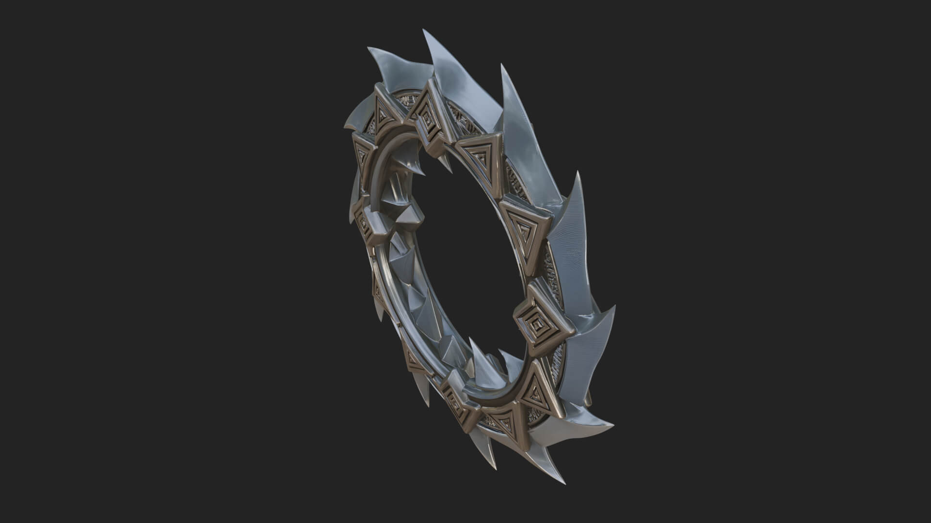 Spiked Ring Blade Model Design 4 3D Print Model 3D Model