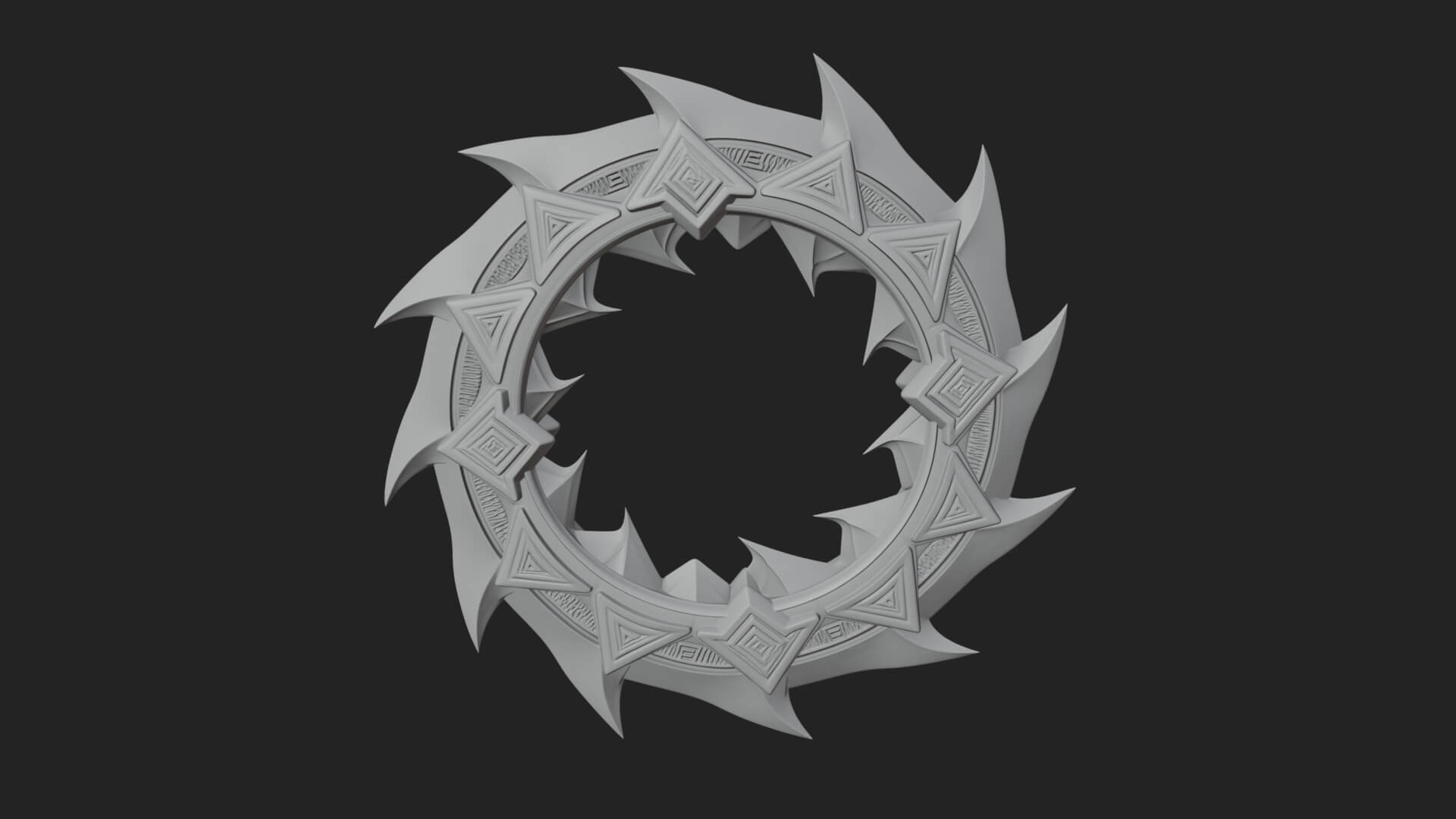 Spiked Ring Blade Model Design 4 3D Print Model 3D Model