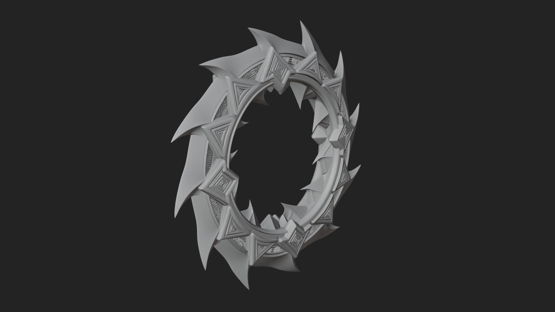 Spiked Ring Blade Model Design 4 3D Print Model 3D Model