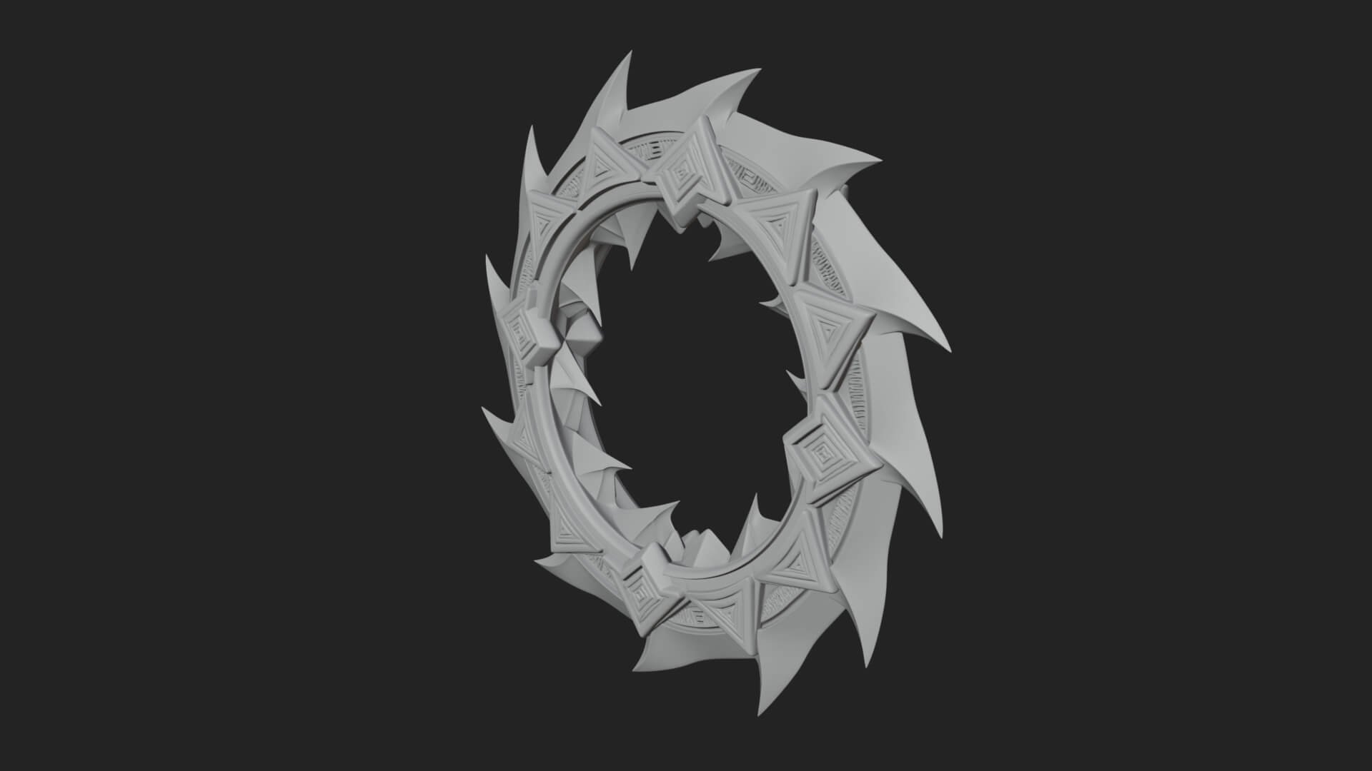 Spiked Ring Blade Model Design 4 3D Print Model 3D Model