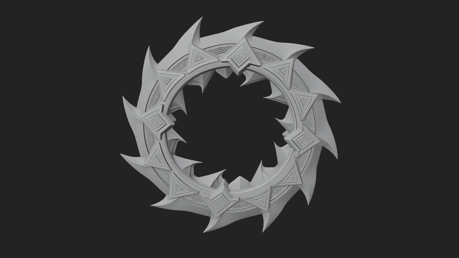 Spiked Ring Blade Model Design 4 3D Print Model 3D Model