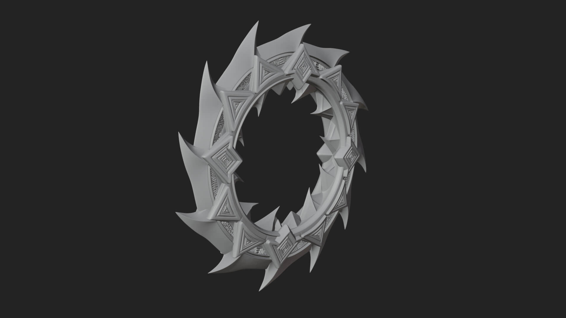 Spiked Ring Blade Model Design 4 3D Print Model 3D Model