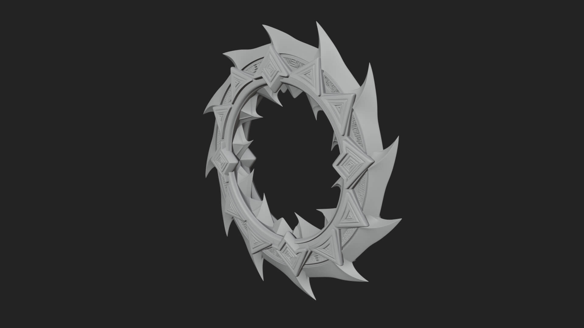 Spiked Ring Blade Model Design 4 3D Print Model 3D Model