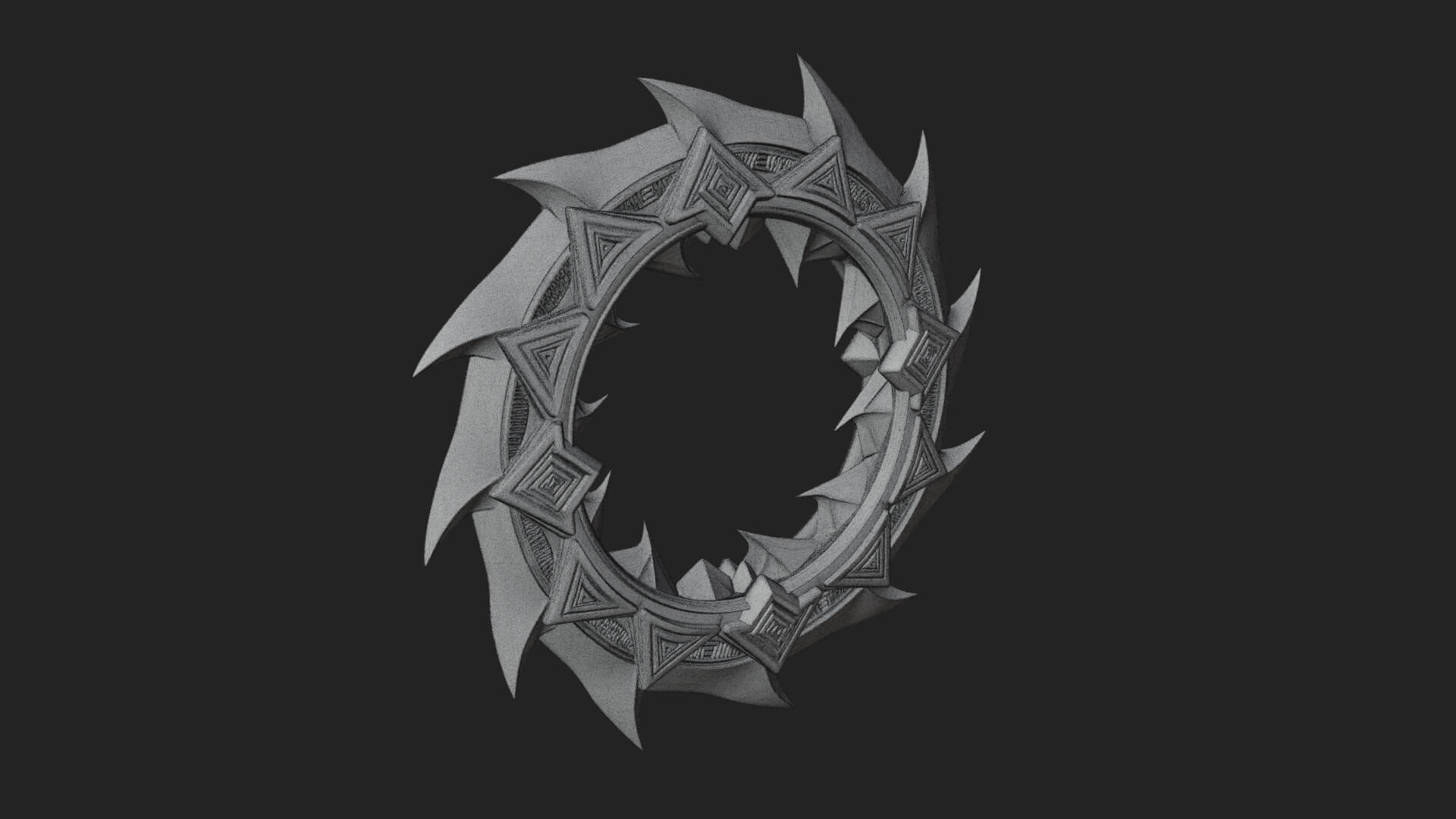 Spiked Ring Blade Model Design 4 3D Print Model 3D Model