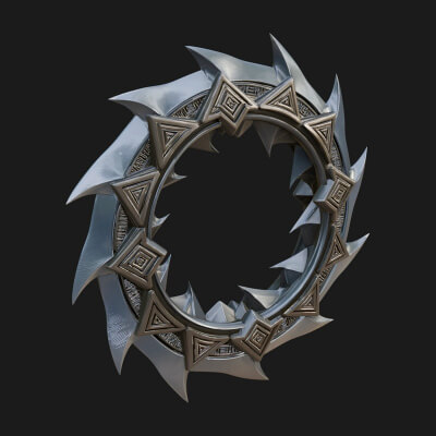 Spiked Ring Blade Model Design 4 3D Print Model