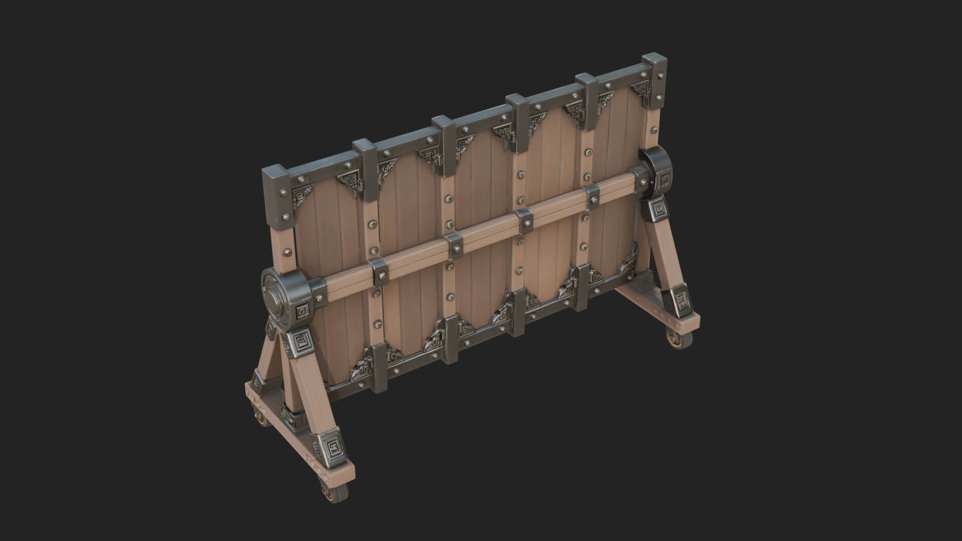Spiked Siege Barricade Model Design 1 3D Print Model 3D Model