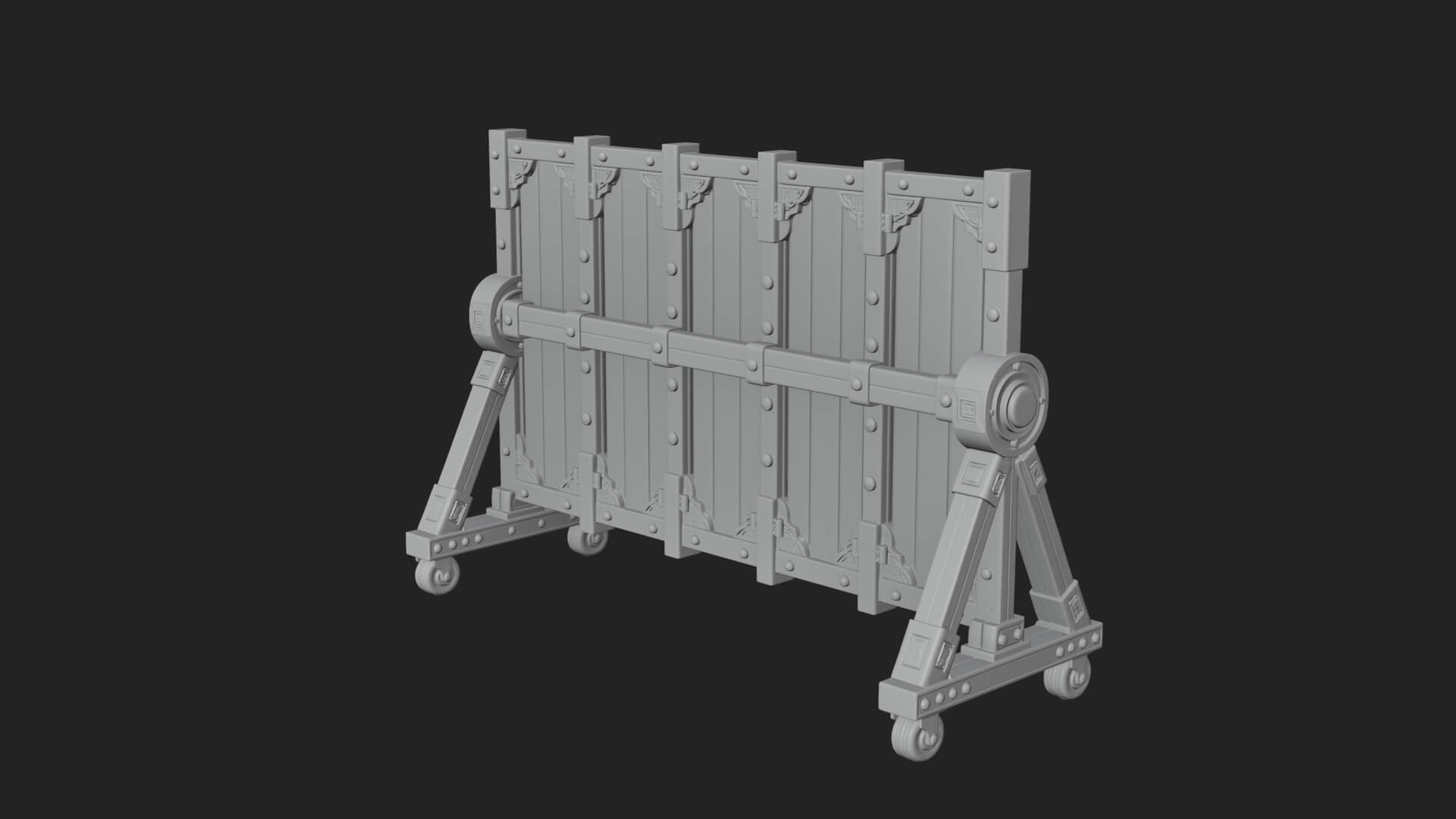 Spiked Siege Barricade Model Design 1 3D Print Model 3D Model