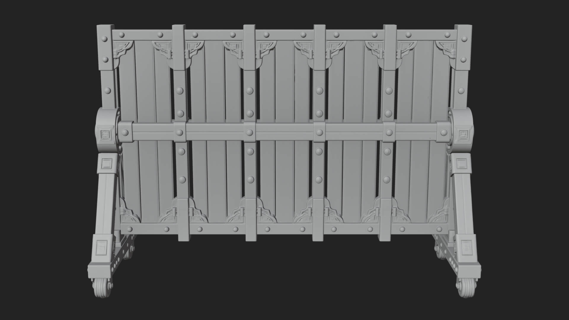 Spiked Siege Barricade Model Design 1 3D Print Model 3D Model