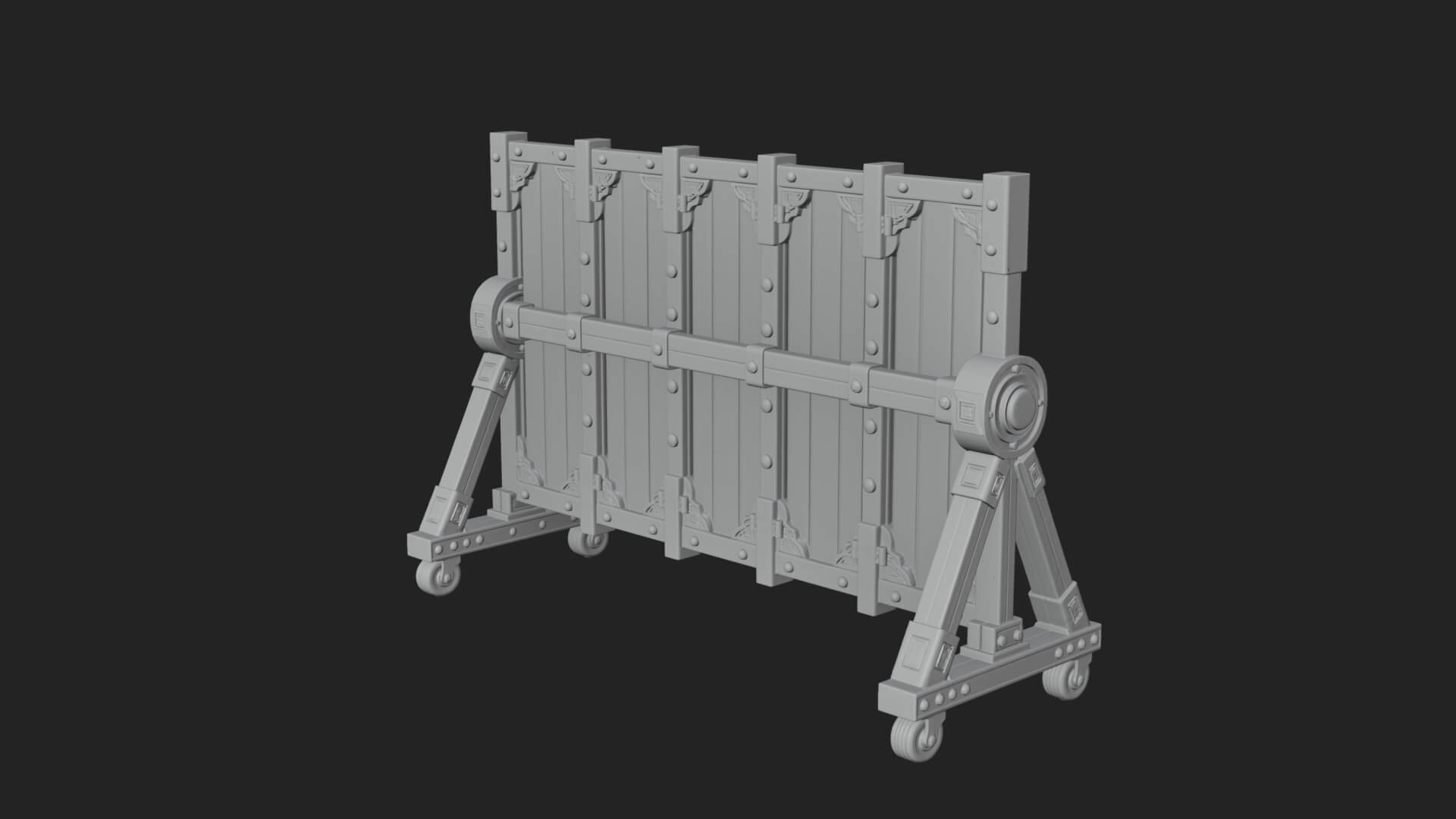 Spiked Siege Barricade Model Design 1 3D Print Model 3D Model