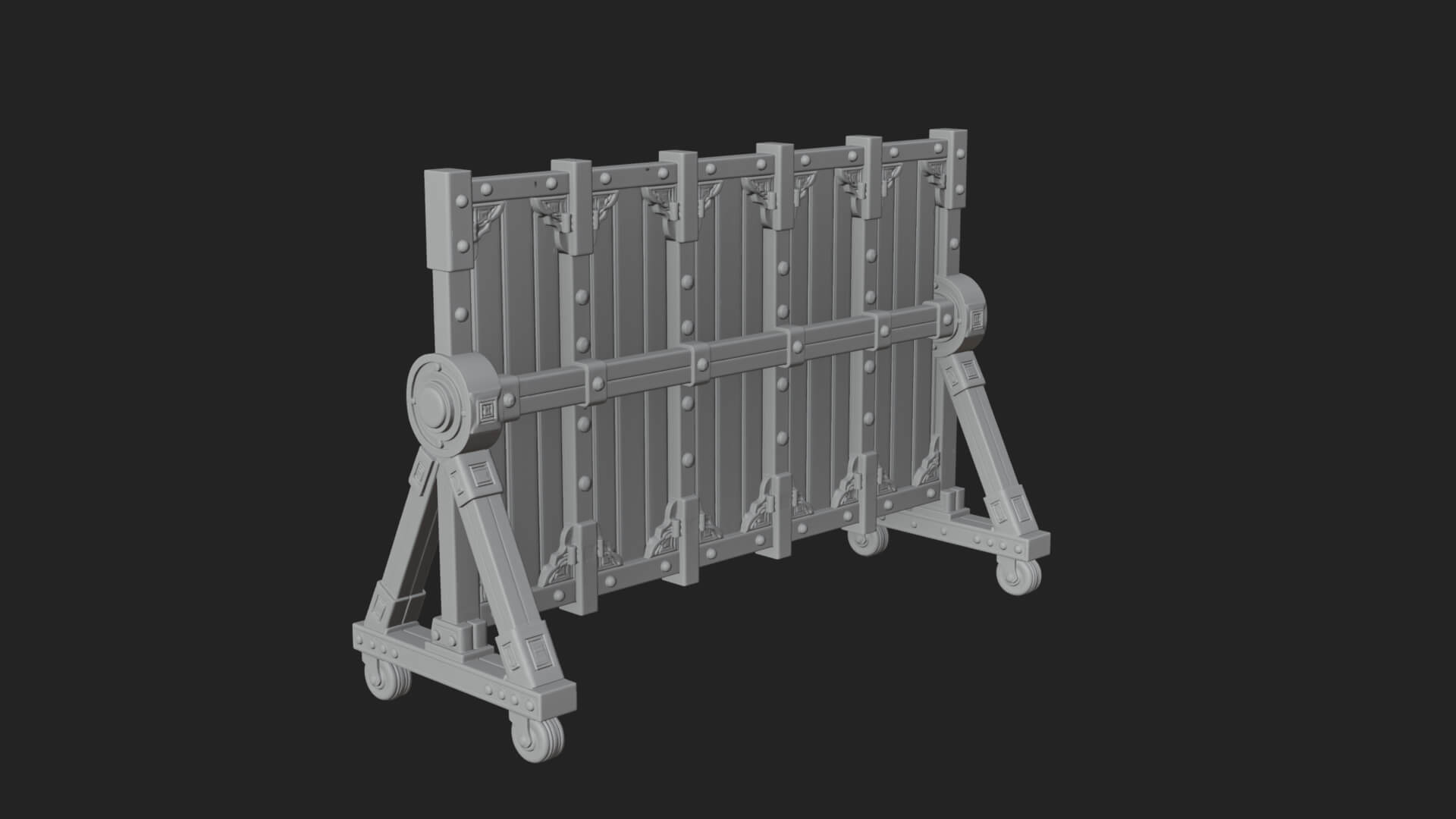 Spiked Siege Barricade Model Design 1 3D Print Model 3D Model