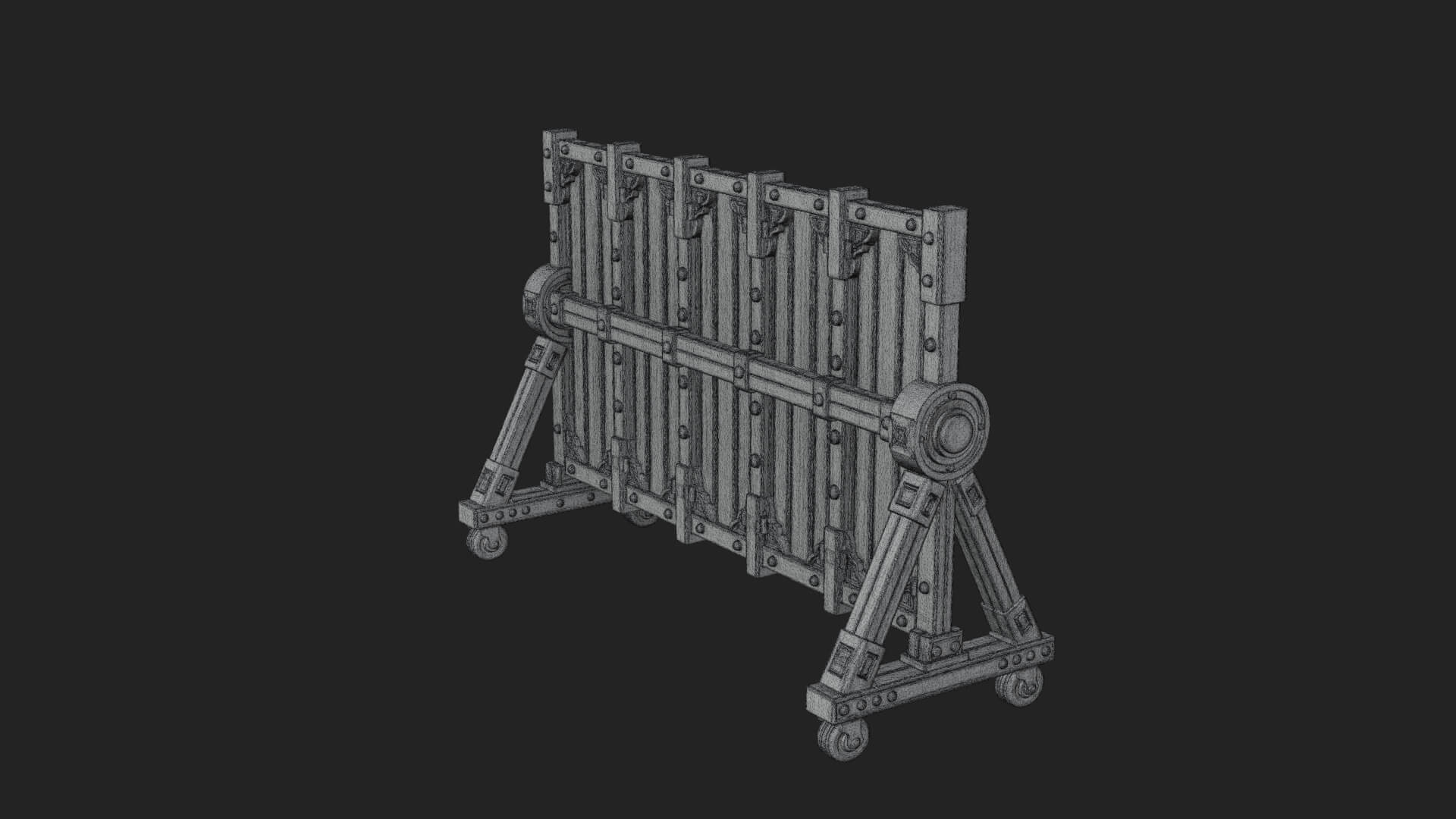 Spiked Siege Barricade Model Design 1 3D Print Model 3D Model