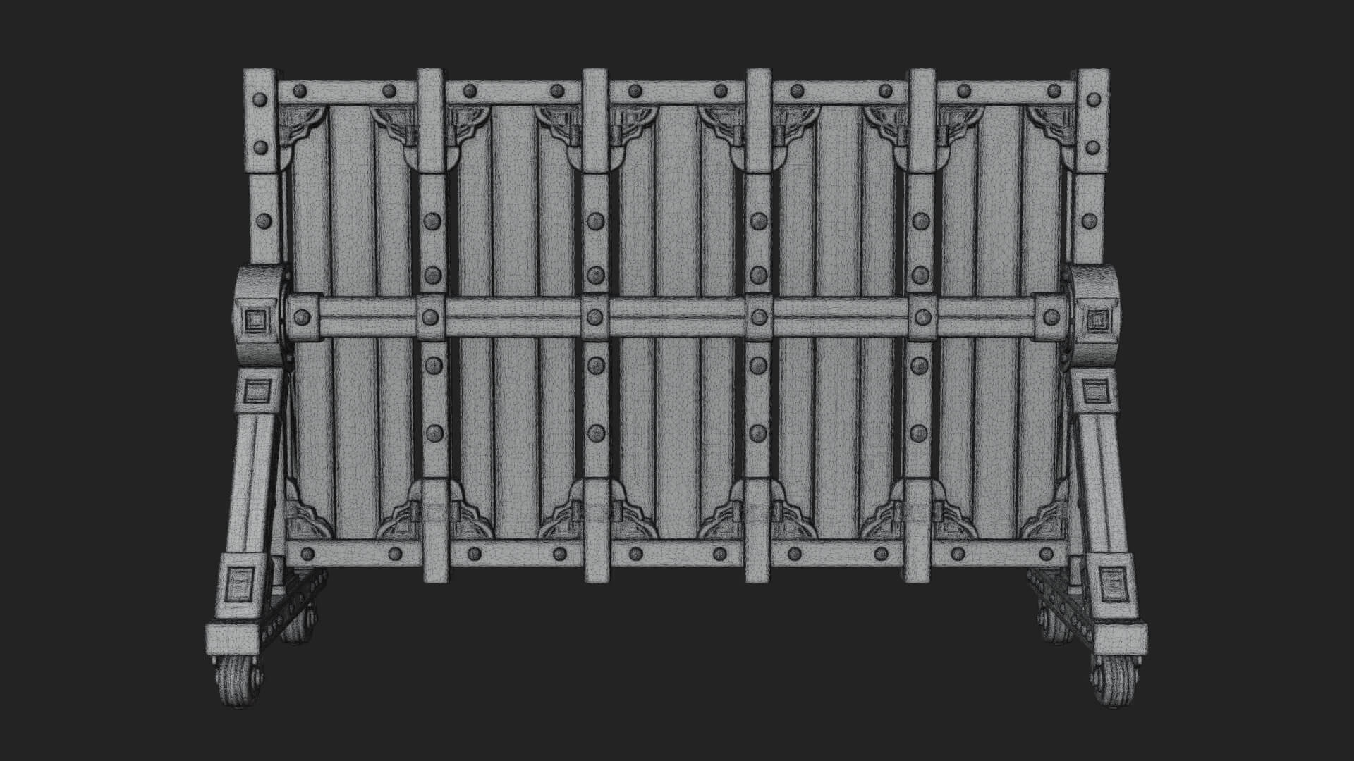 Spiked Siege Barricade Model Design 1 3D Print Model 3D Model