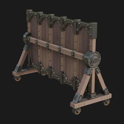 Spiked Siege Barricade Model Design 1 3D Print Model
