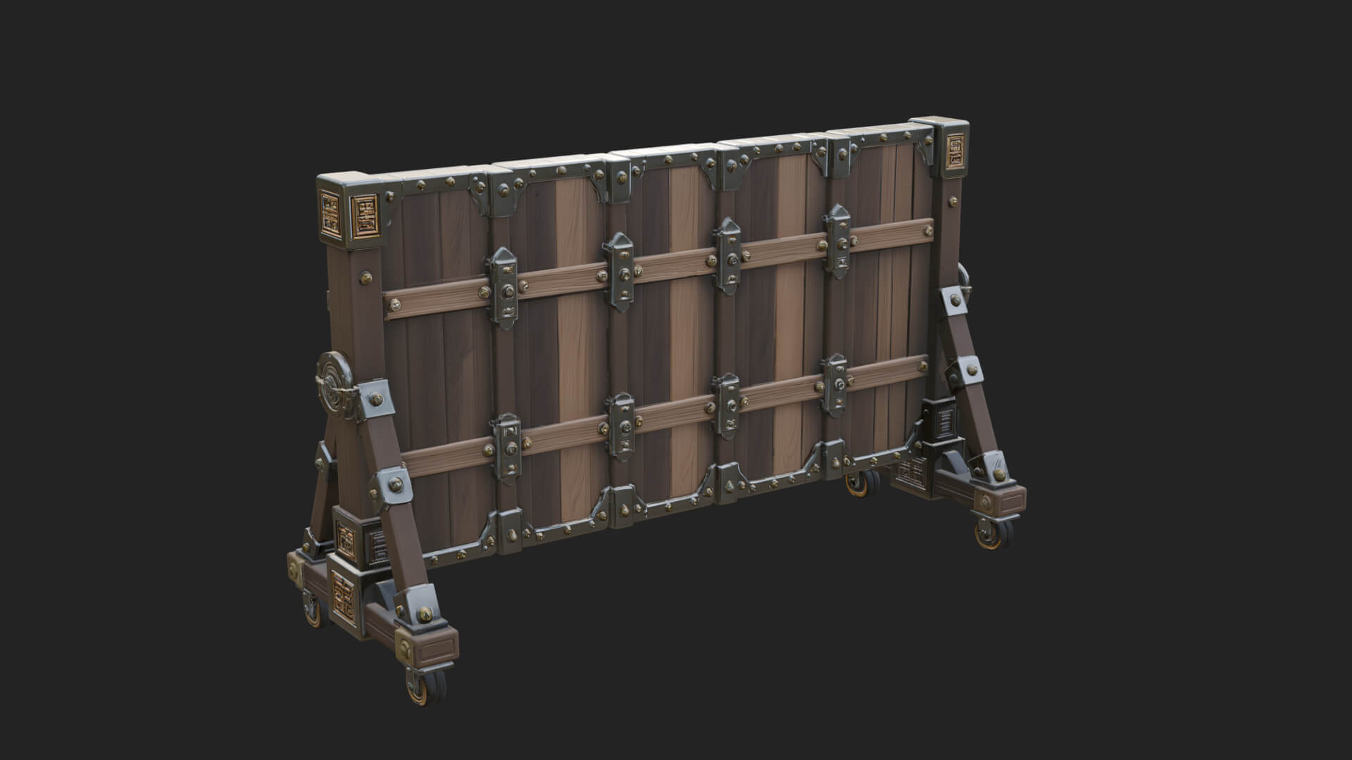 Spiked Siege Barricade Model Design 2 3D Print Model 3D Model
