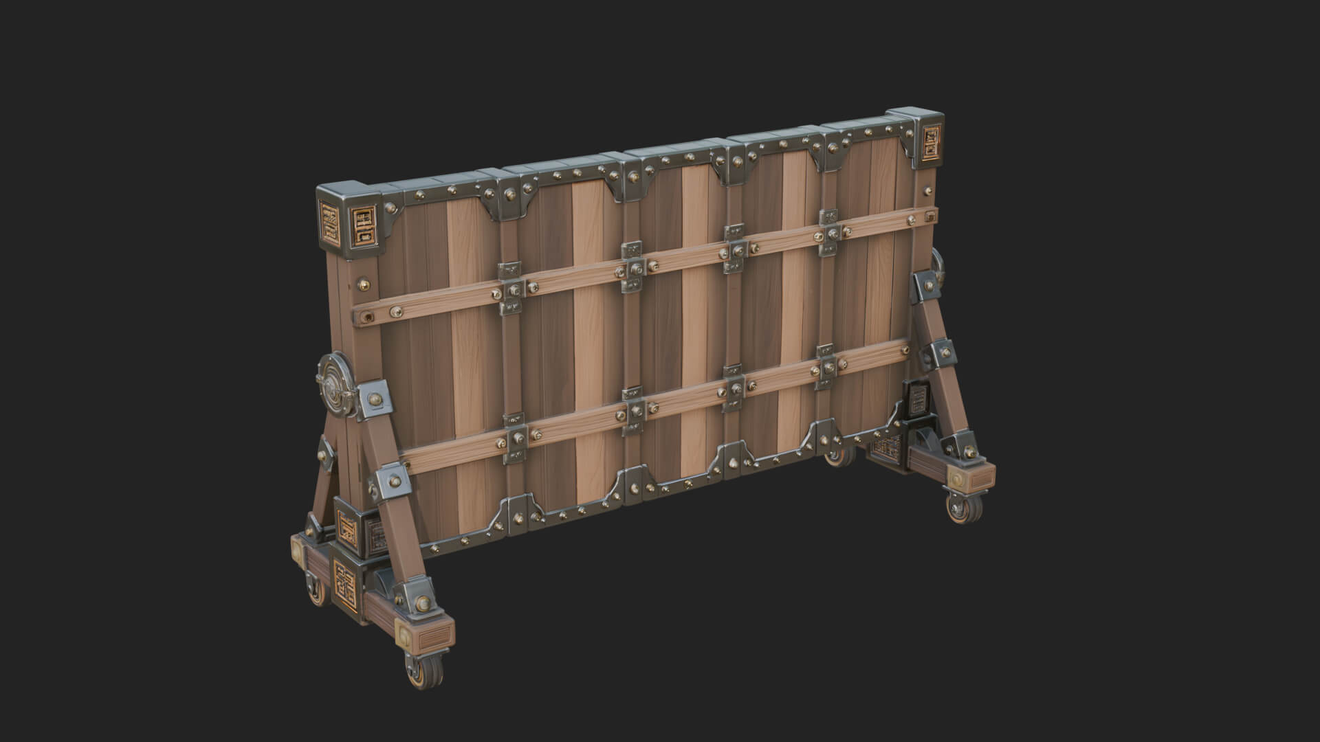 Spiked Siege Barricade Model Design 2 3D Print Model 3D Model