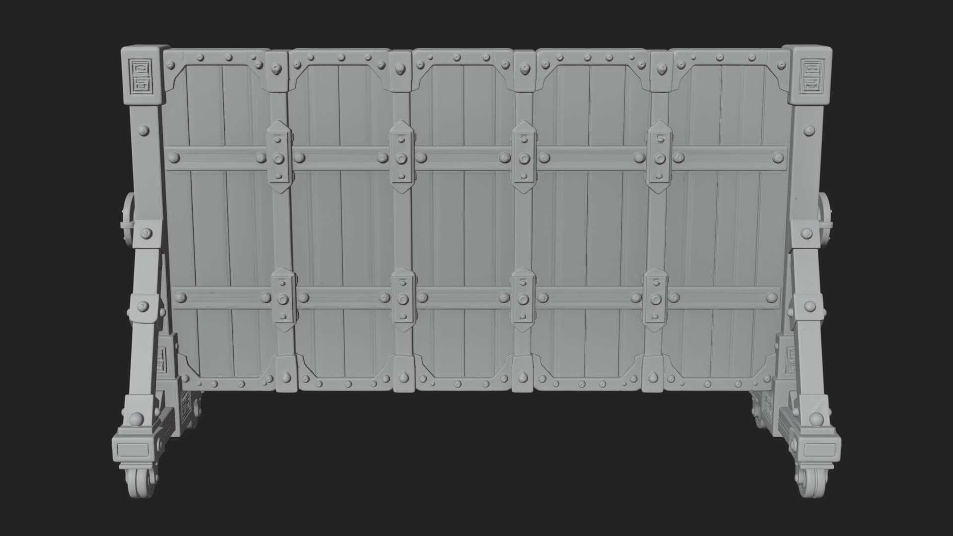 Spiked Siege Barricade Model Design 2 3D Print Model 3D Model