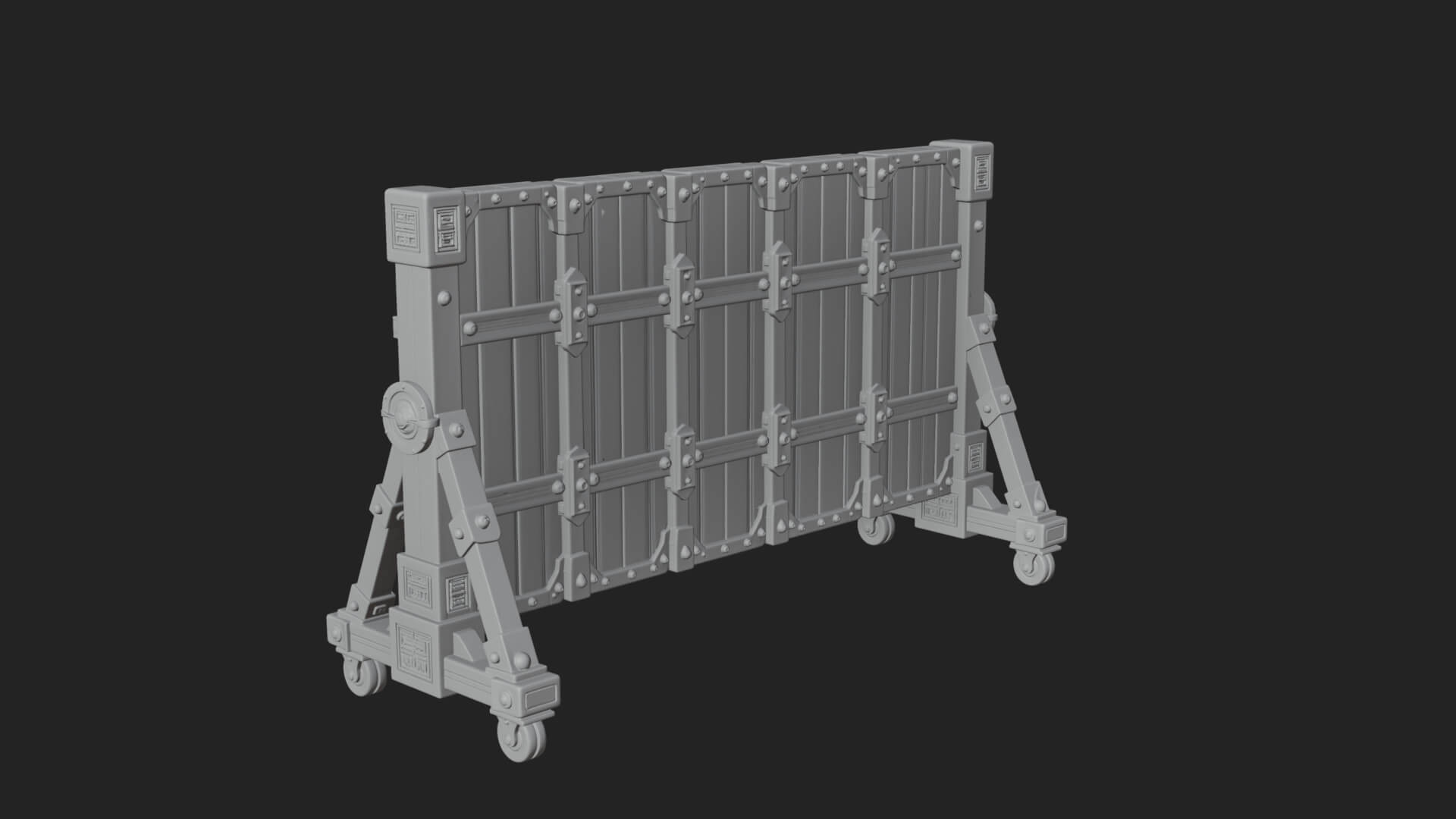 Spiked Siege Barricade Model Design 2 3D Print Model 3D Model