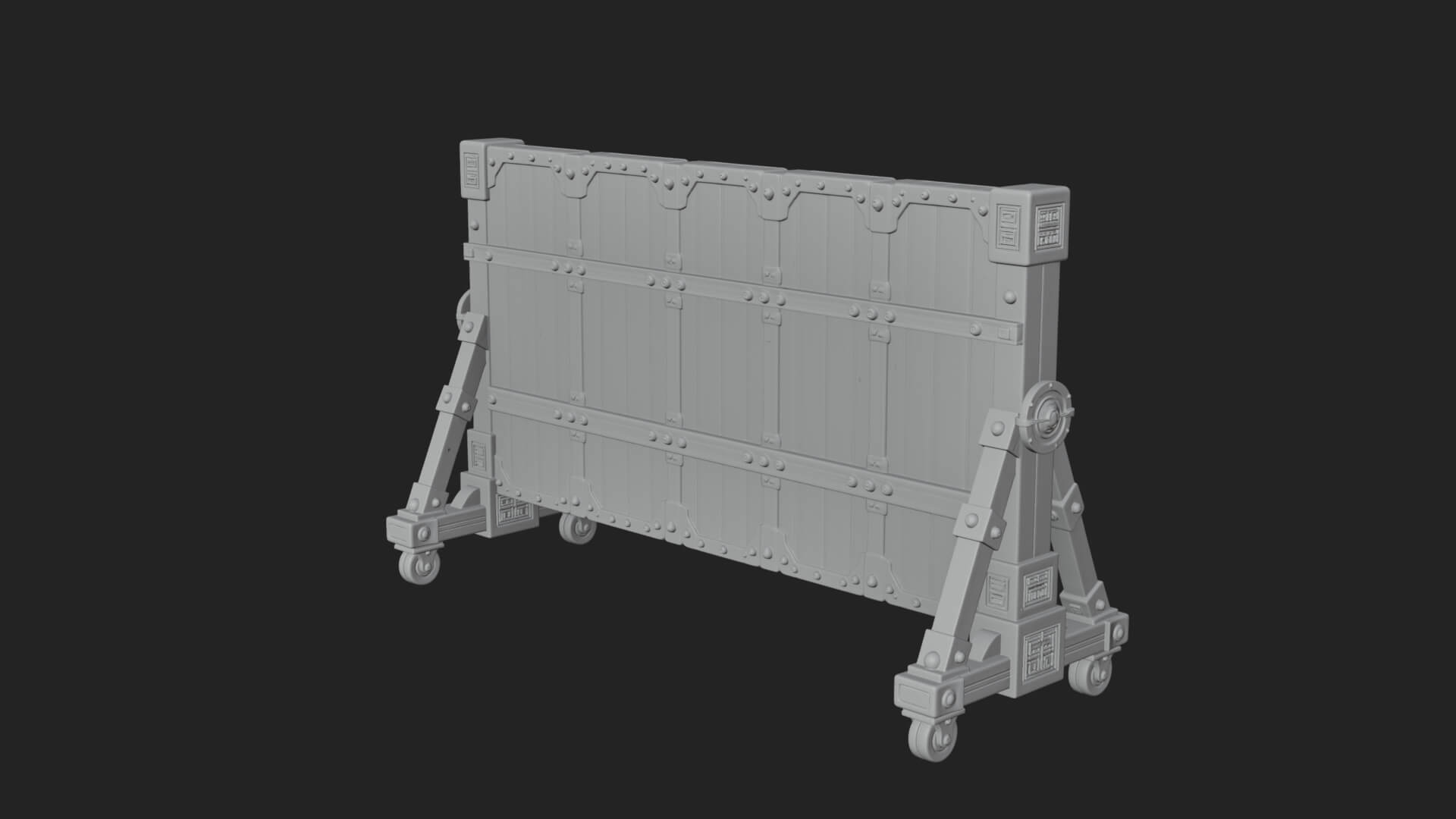Spiked Siege Barricade Model Design 2 3D Print Model 3D Model
