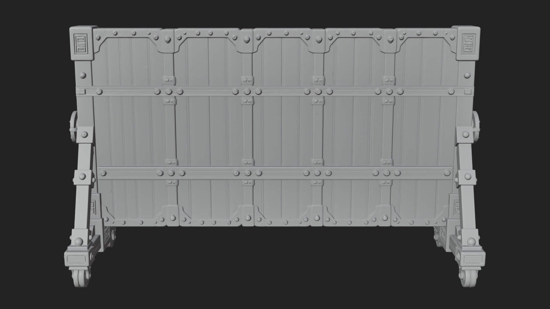 Spiked Siege Barricade Model Design 2 3D Print Model 3D Model