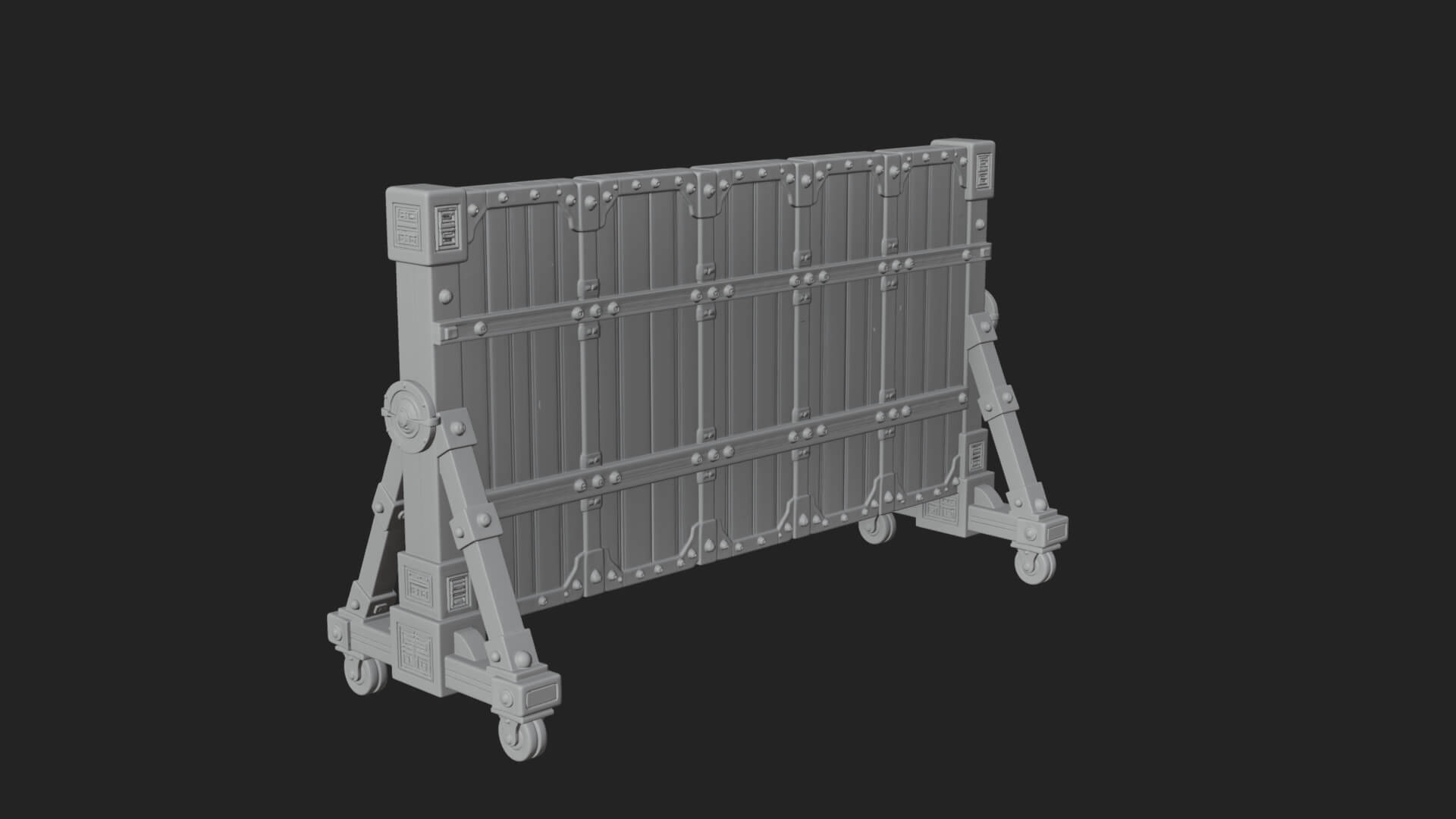 Spiked Siege Barricade Model Design 2 3D Print Model 3D Model