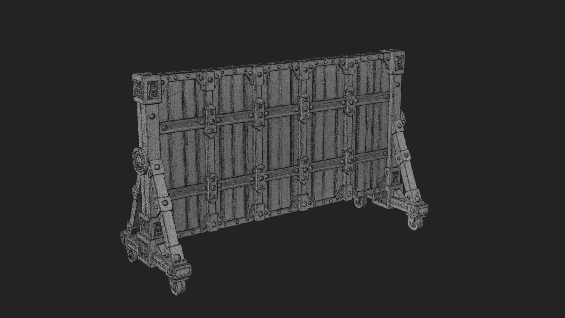 Spiked Siege Barricade Model Design 2 3D Print Model 3D Model