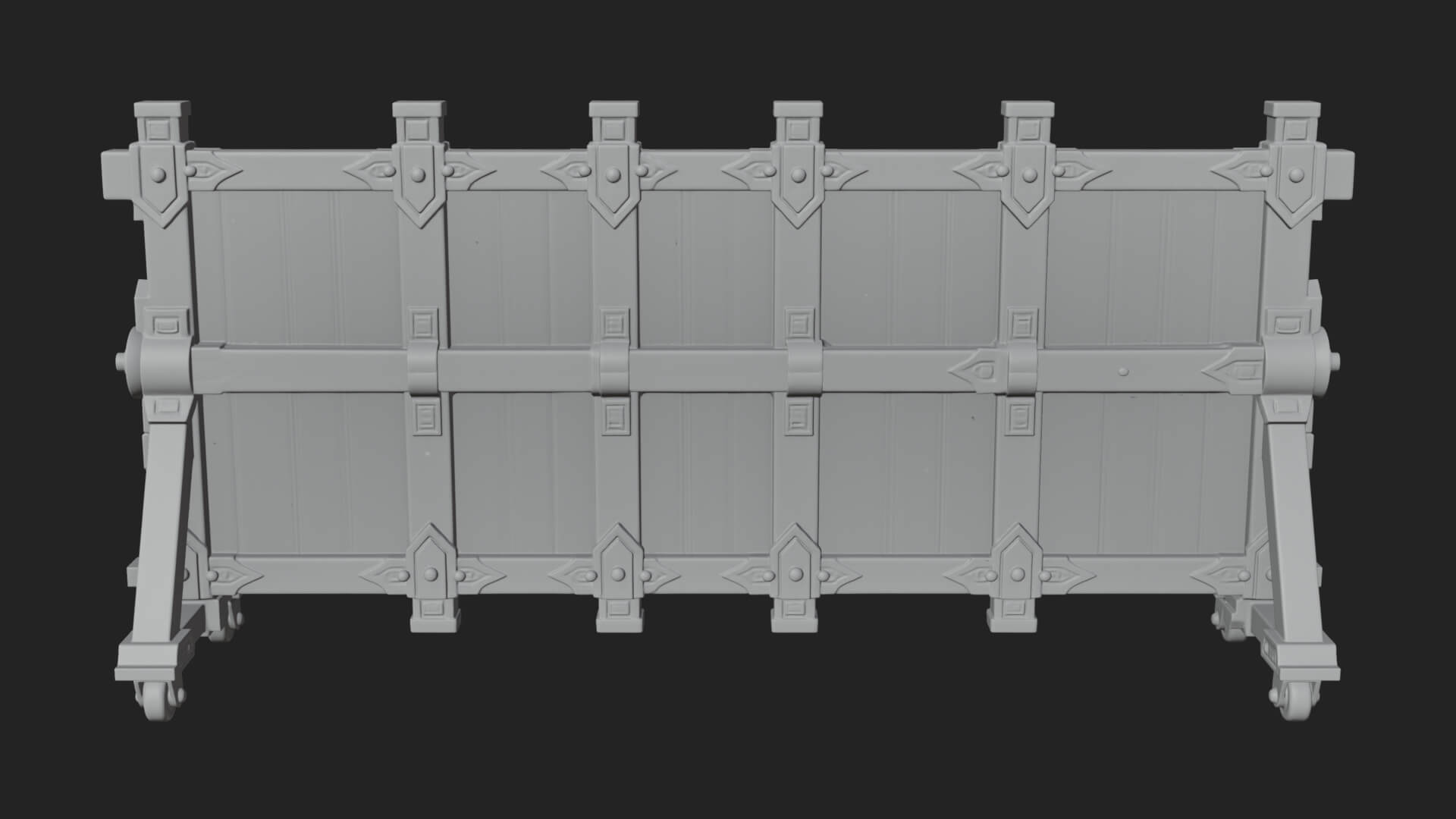 Spiked Siege Barricade Model Design 3 3D Print Model 3D Model