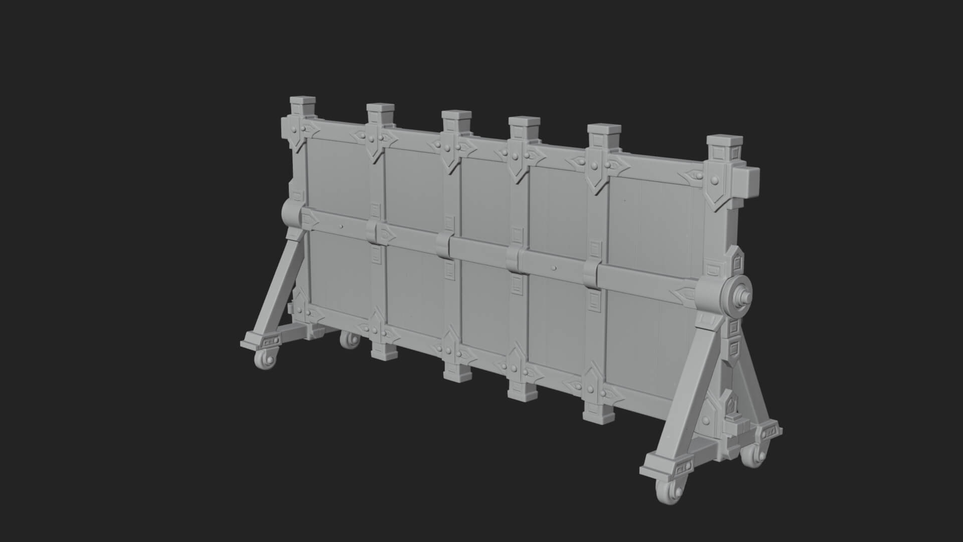 Spiked Siege Barricade Model Design 3 3D Print Model 3D Model